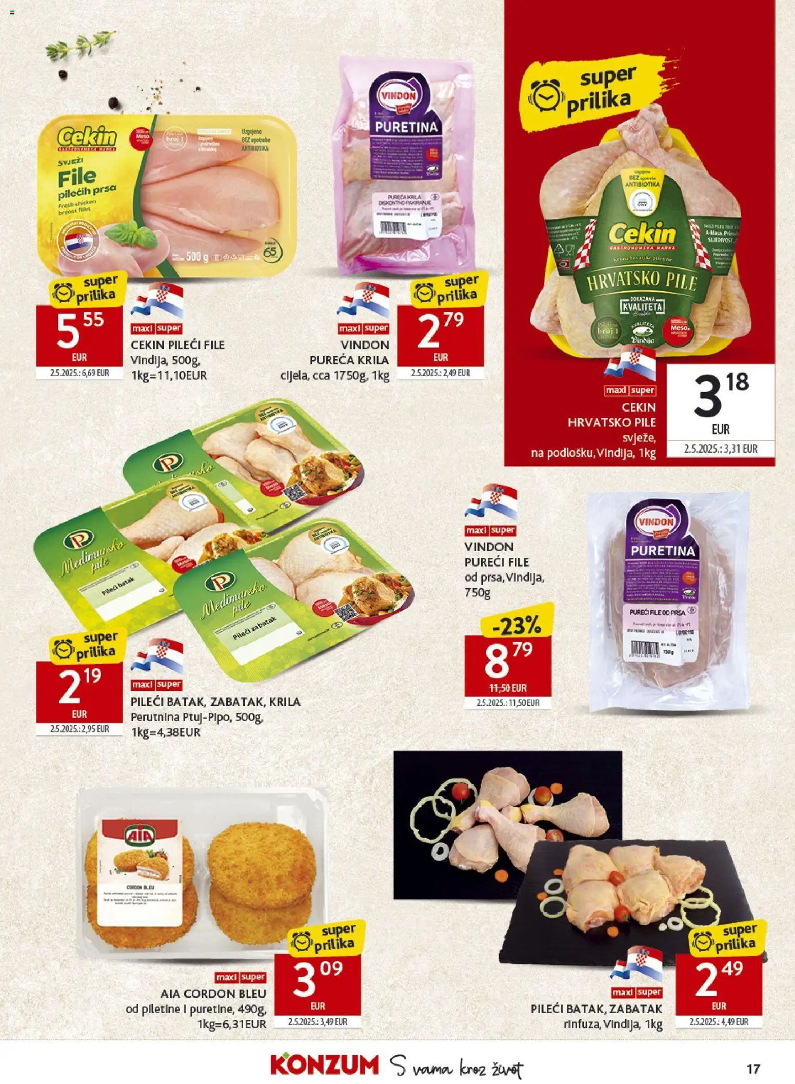 Konzum HR akciós ujság - amely érvényes a következő dátumtól: 2026.07.01. | Oldal: 17 | Termékek: Cordon bleu
