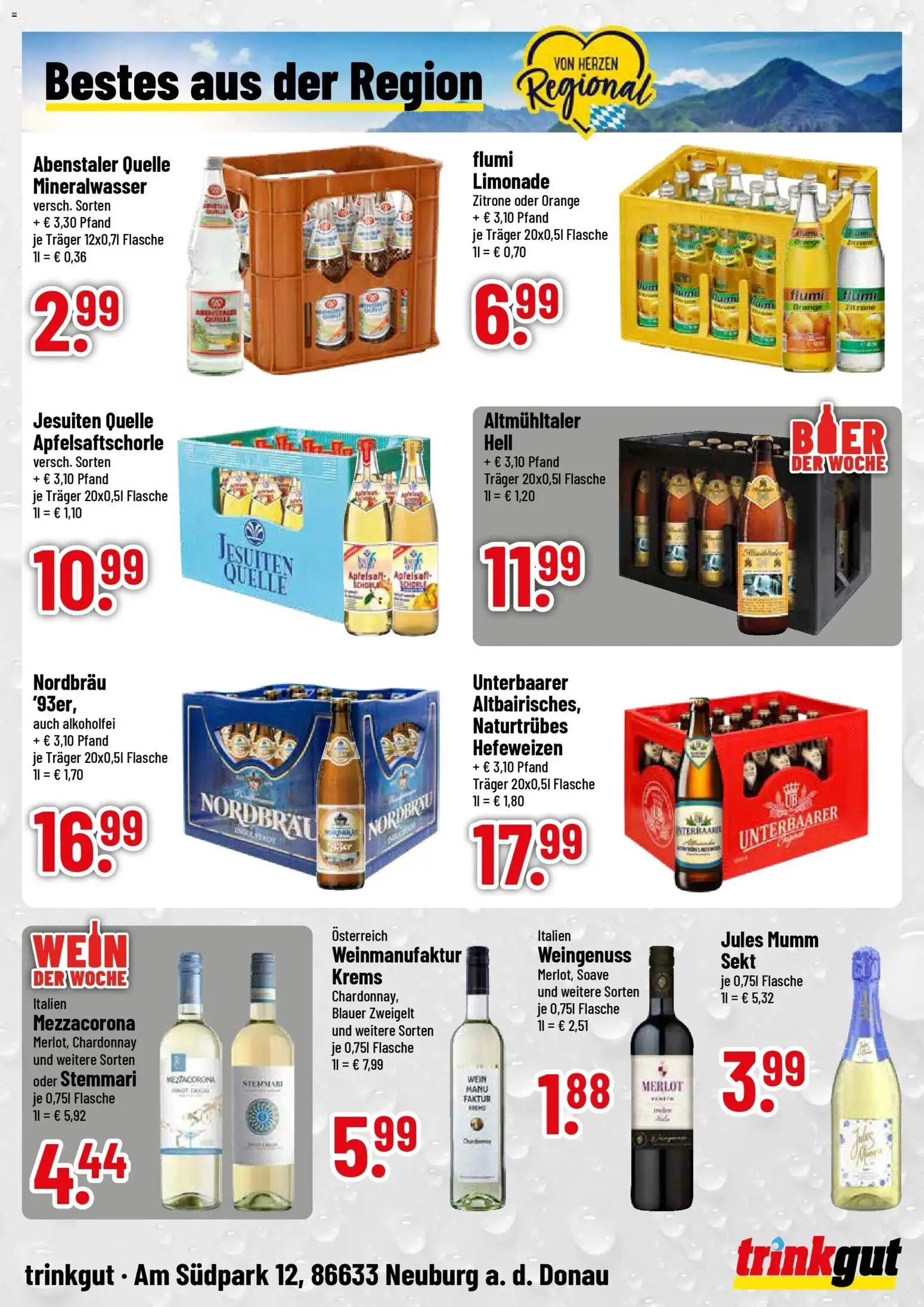 Trinkgut - trinkgut: Wochenangebote (ab 14.09.2026) » Angebote online | Seite: 4 | Produkte: Sekt, Apfelsaft, Mineralwasser, Zitrone