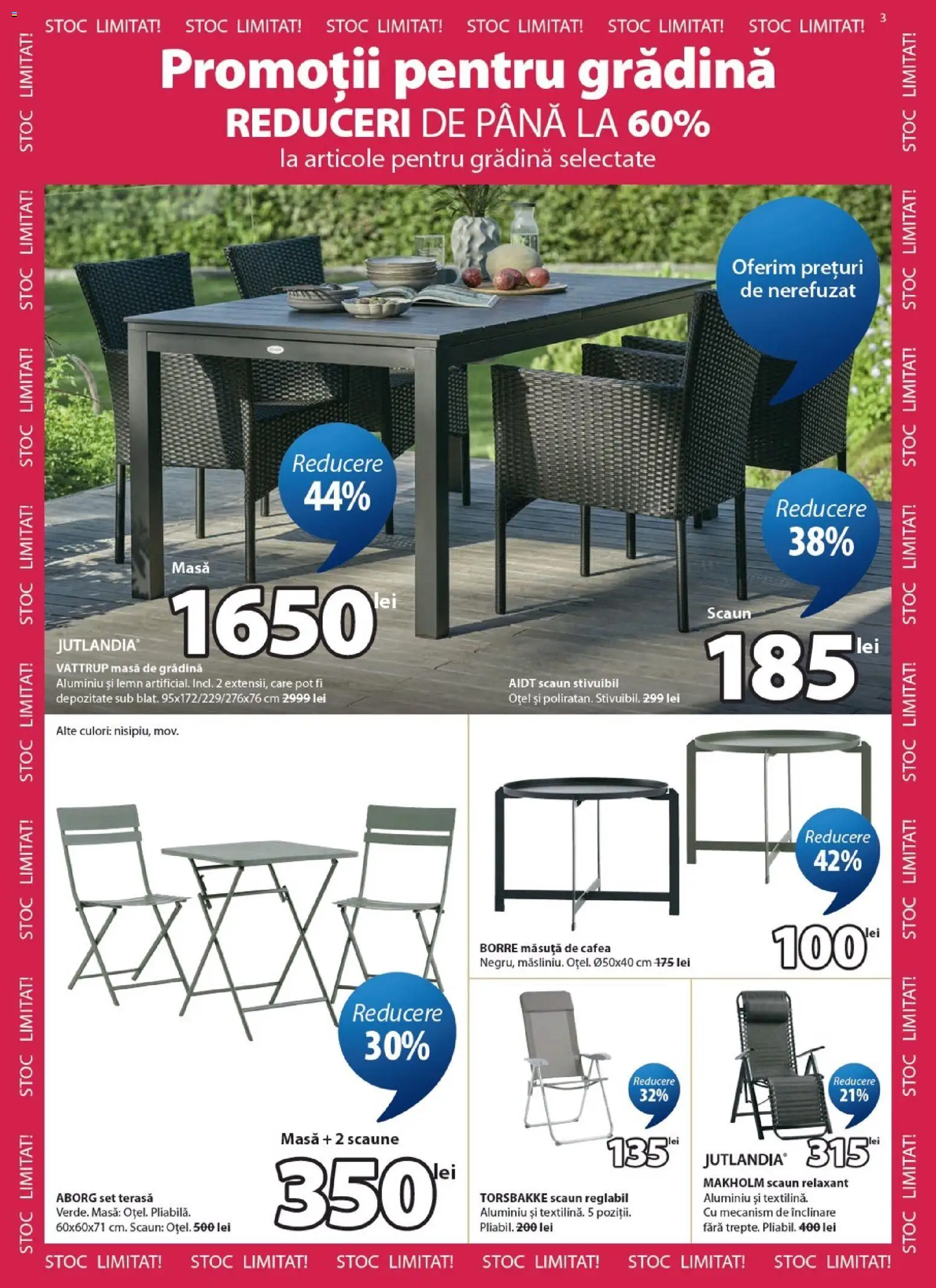 Noul catalog JYSK – valabil de la 23.07.2026 | Pagină: 3 | Produse: Masă, Scaun, Măsuță de cafea, Cafea