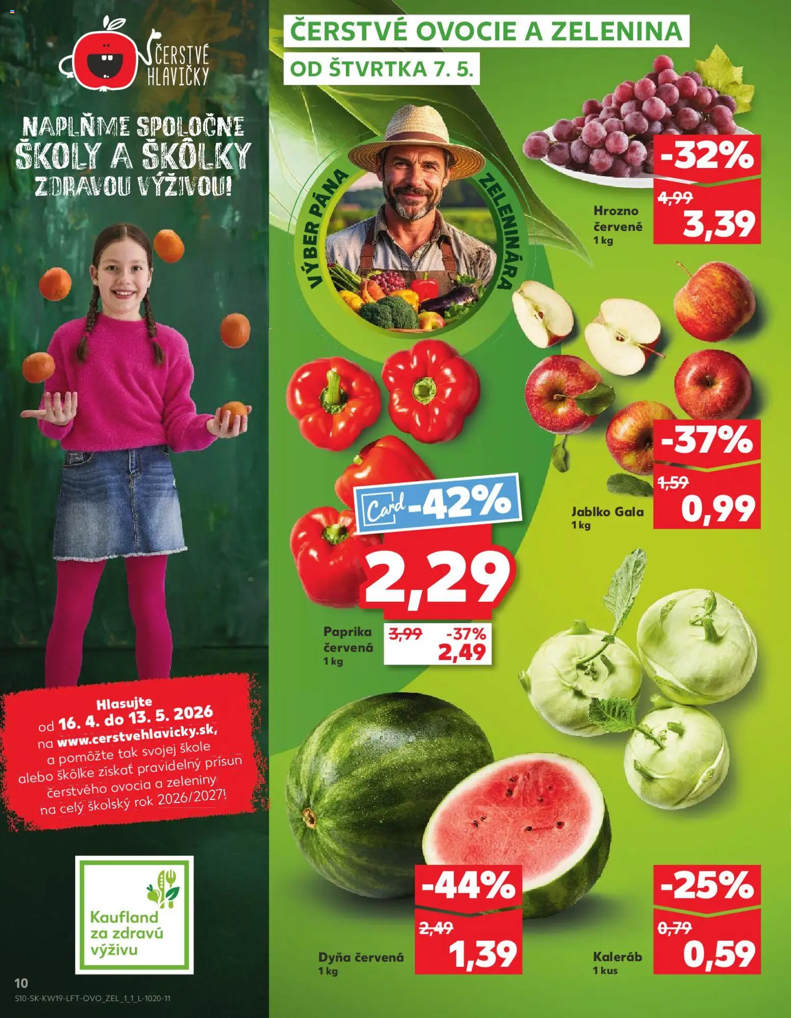 Nové Kaufland akcie – leták je platný od 07.05.2026 | Strana: 10 | Produkty: Paprika, Hrozno, Ovocie