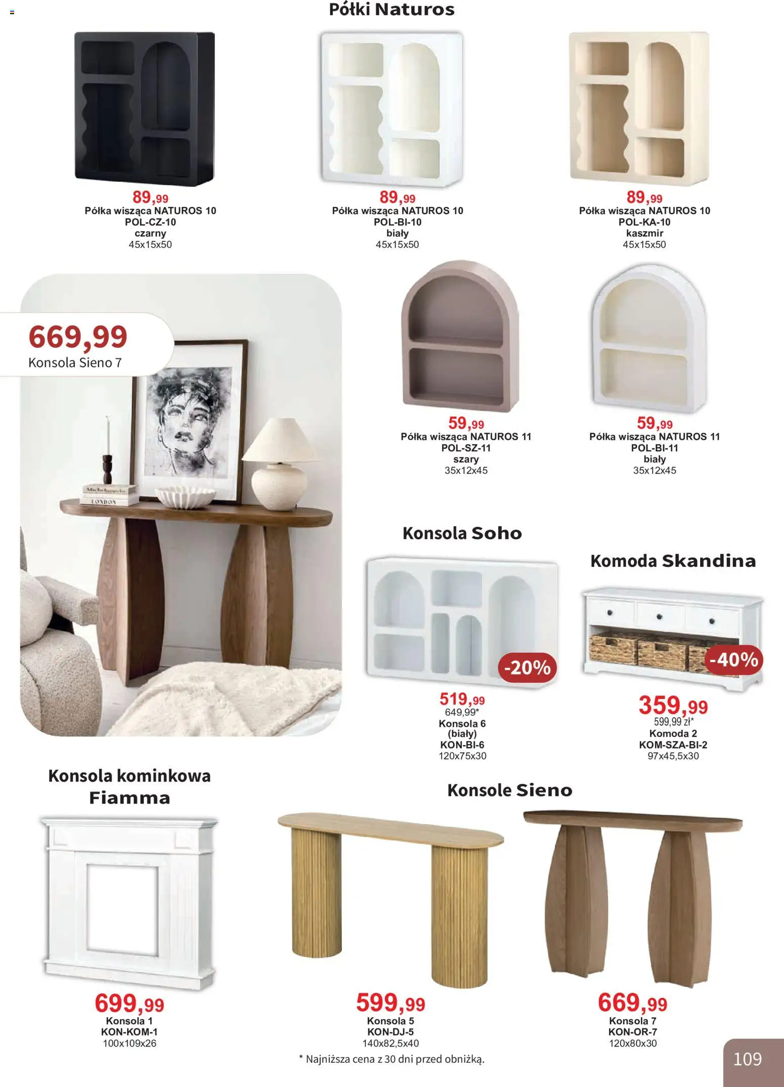 Bodzio Katalog od 01.08.2026 | Strona: 109 | Produkty: Komoda, Półka, Konsola