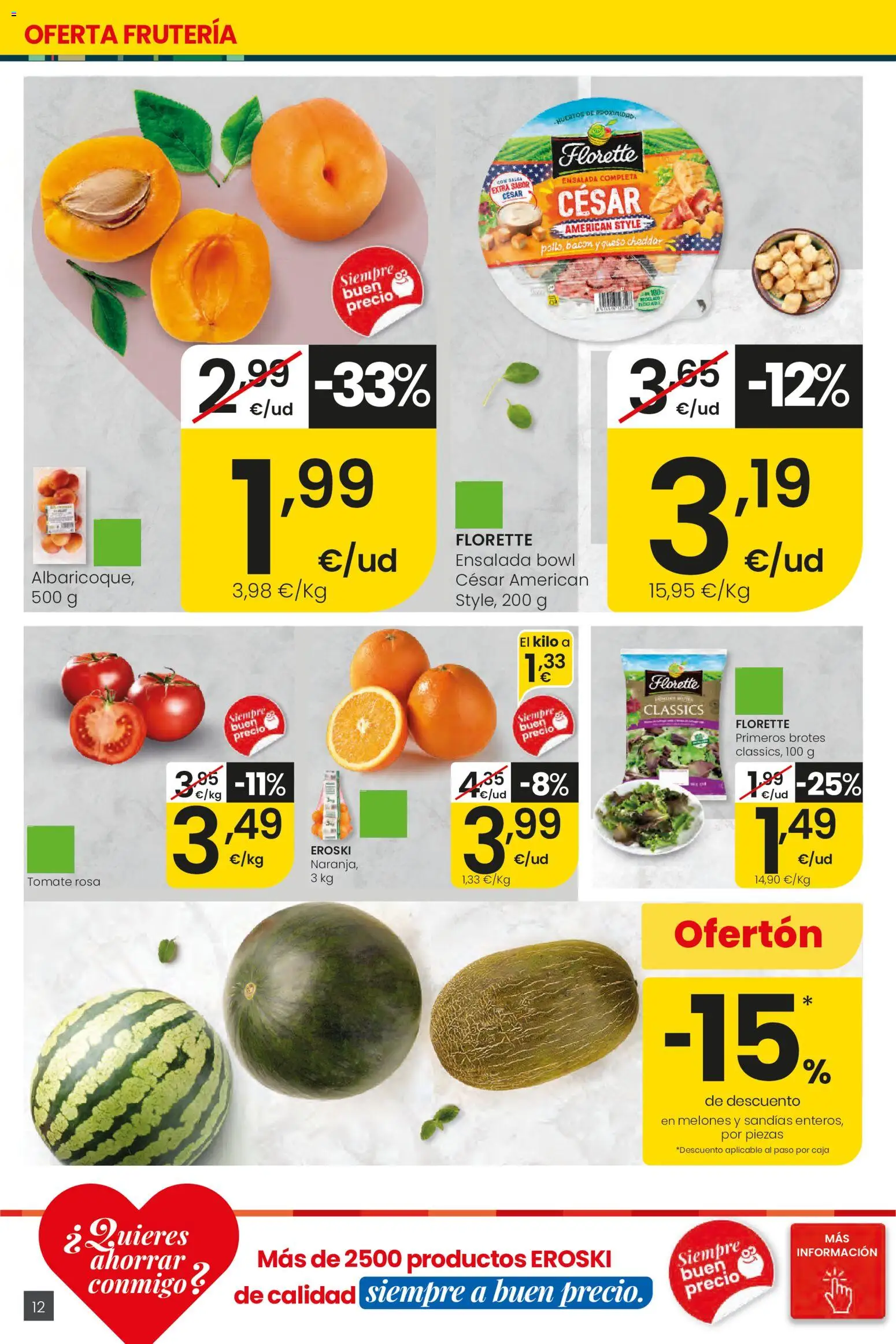 Eroski Ofertones de verano │ válido desde el 28.05.2026 | Página: 12 | Productos: Queso, Ensalada, Caja