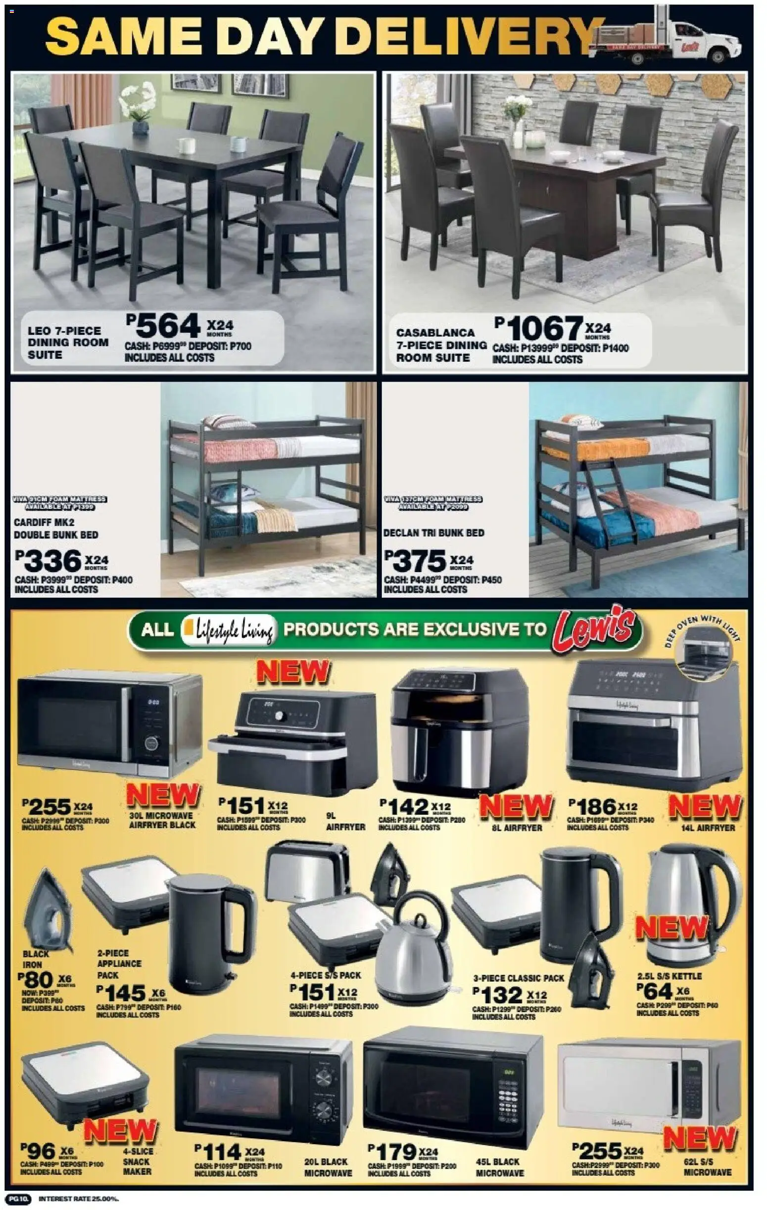 New Lewis Stores catalogue – valid from 10/08/2026 | Page: 10 | Products: Oven, Kettle, Double bunk, Foam