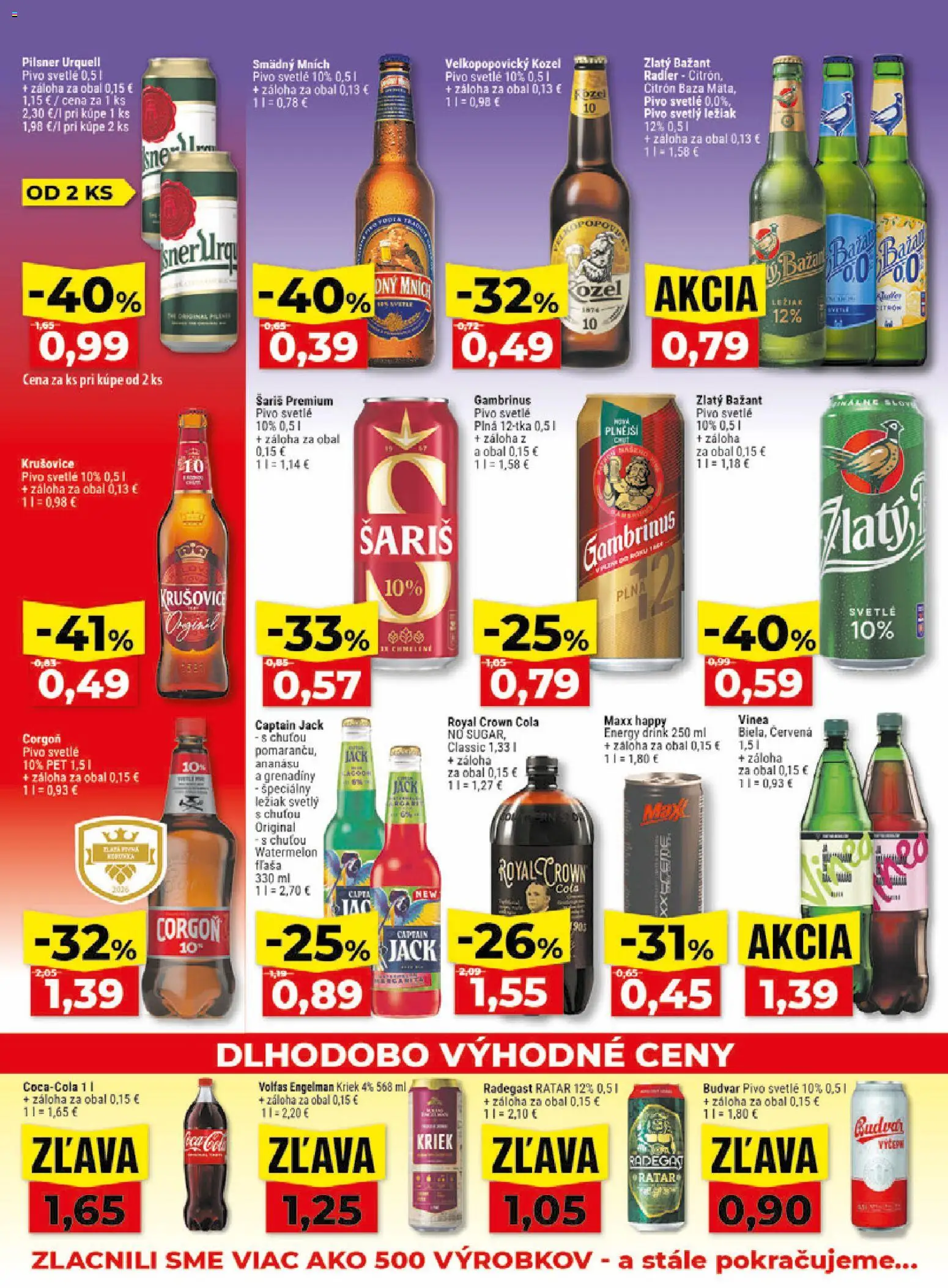 Nové Klas akcie – leták je platný od 31.08.2026 | Strana: 23 | Produkty: Pivo, Budvar, Šariš, Corgoň