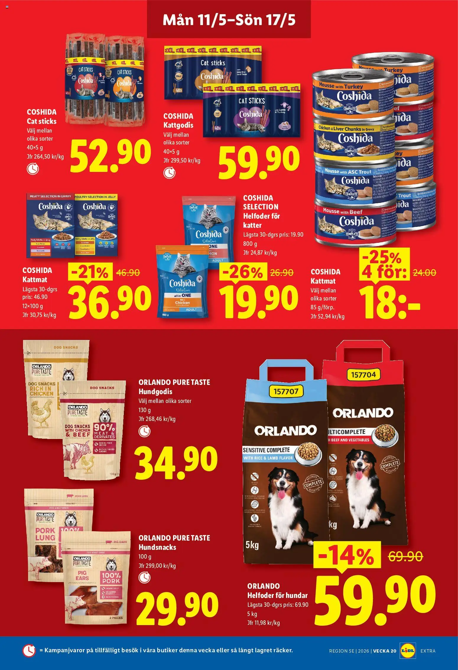 Lidl reklamblad aktuell från 11.05.2026 | Sida: 14 | Produkter: Mousse, Hundgodis, Kattmat