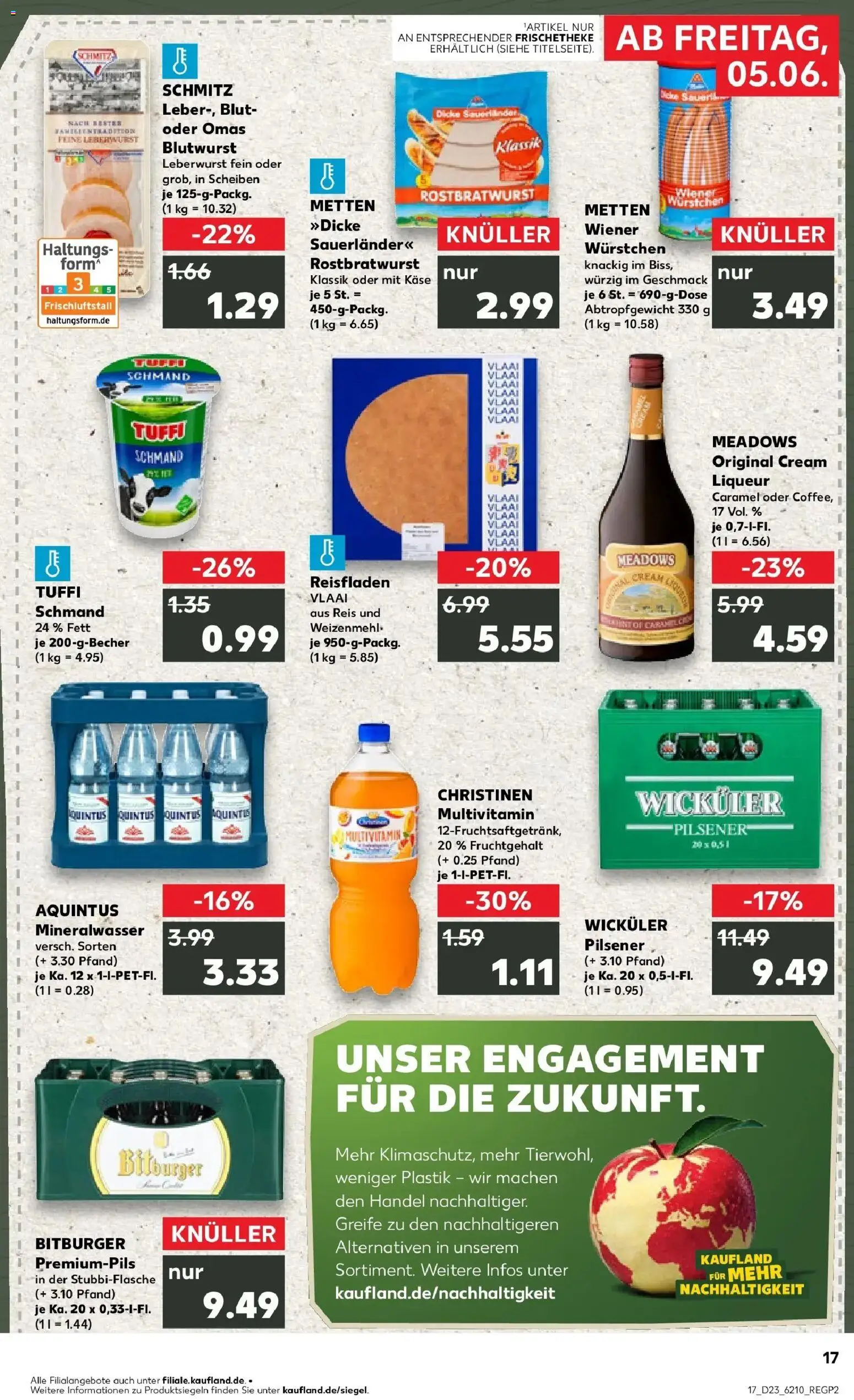 Kaufland Prospekt Alsdorf – gültig ab 04.06.2026 | Seite: 17 | Produkte: Bitburger, Wiener wurstchen, Käse, Mineralwasser