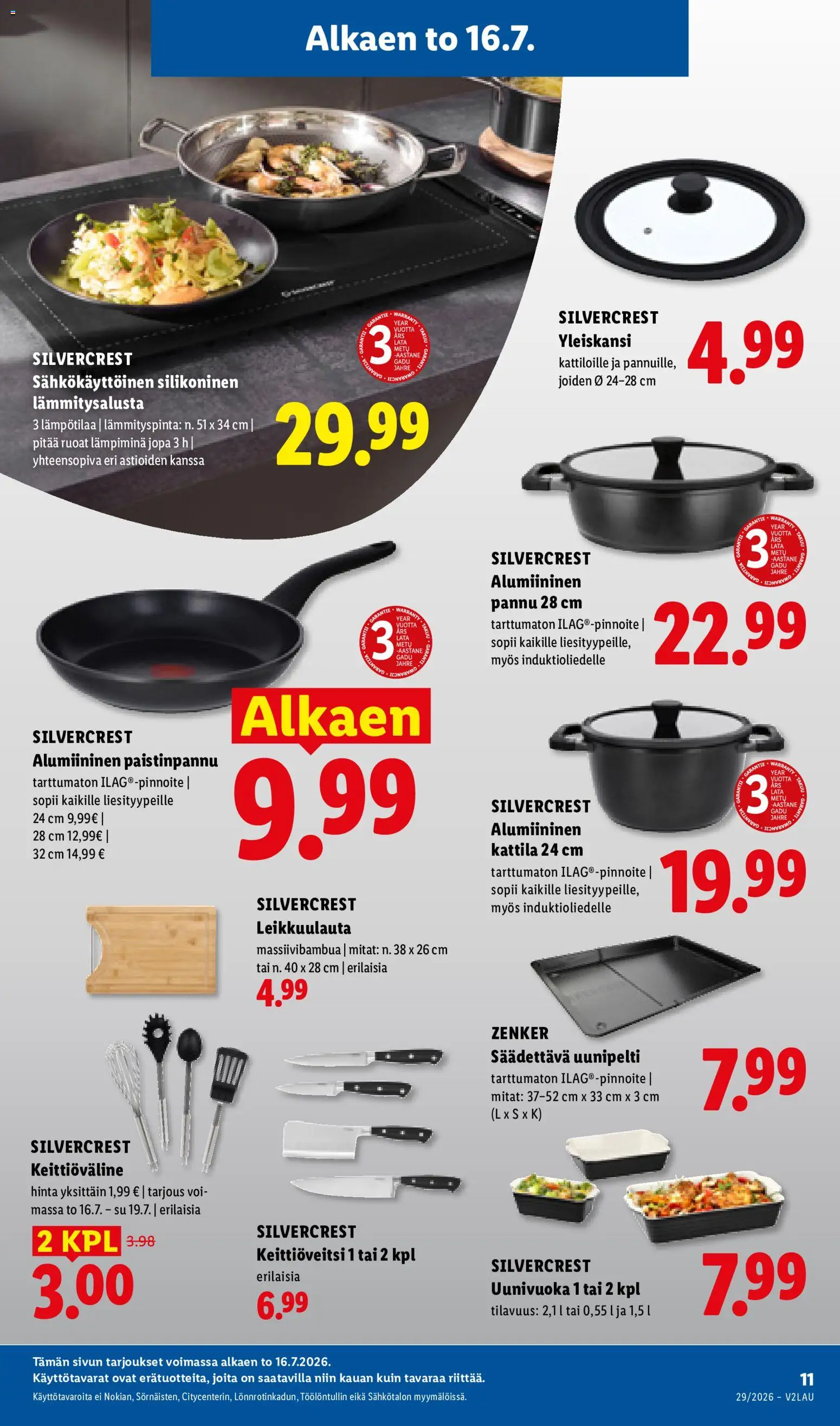 Lidl tarjoukset - Rovaniemi – voimassa 16/07/2026 alkaen | Sivu: 17 | Tuotteet: Uunivuoka, Kattila, Paistinpannu, Voi