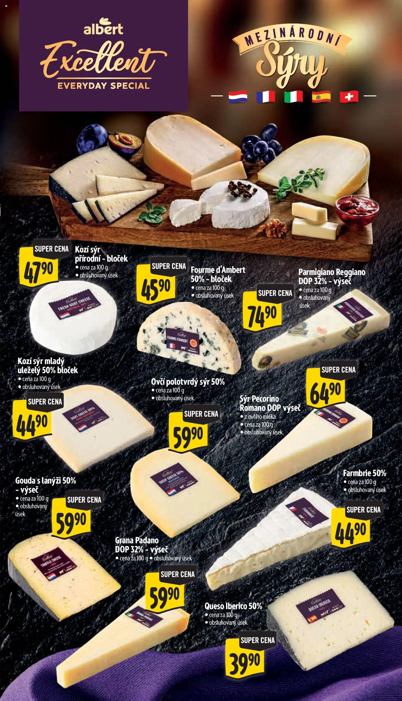 Albert leták - Hypermarket - Znojmo od 07.10.2026 | Strana: 9 | Produkty: Gouda, Sýr, Pecorino Romano, Brie