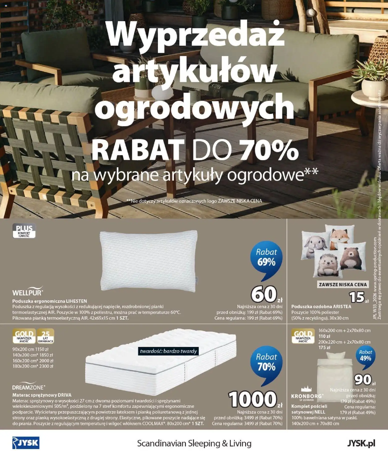 JYSK gazetka od 12.08.2026 | Strona: 12 | Produkty: Materac, Poduszka, Pianki