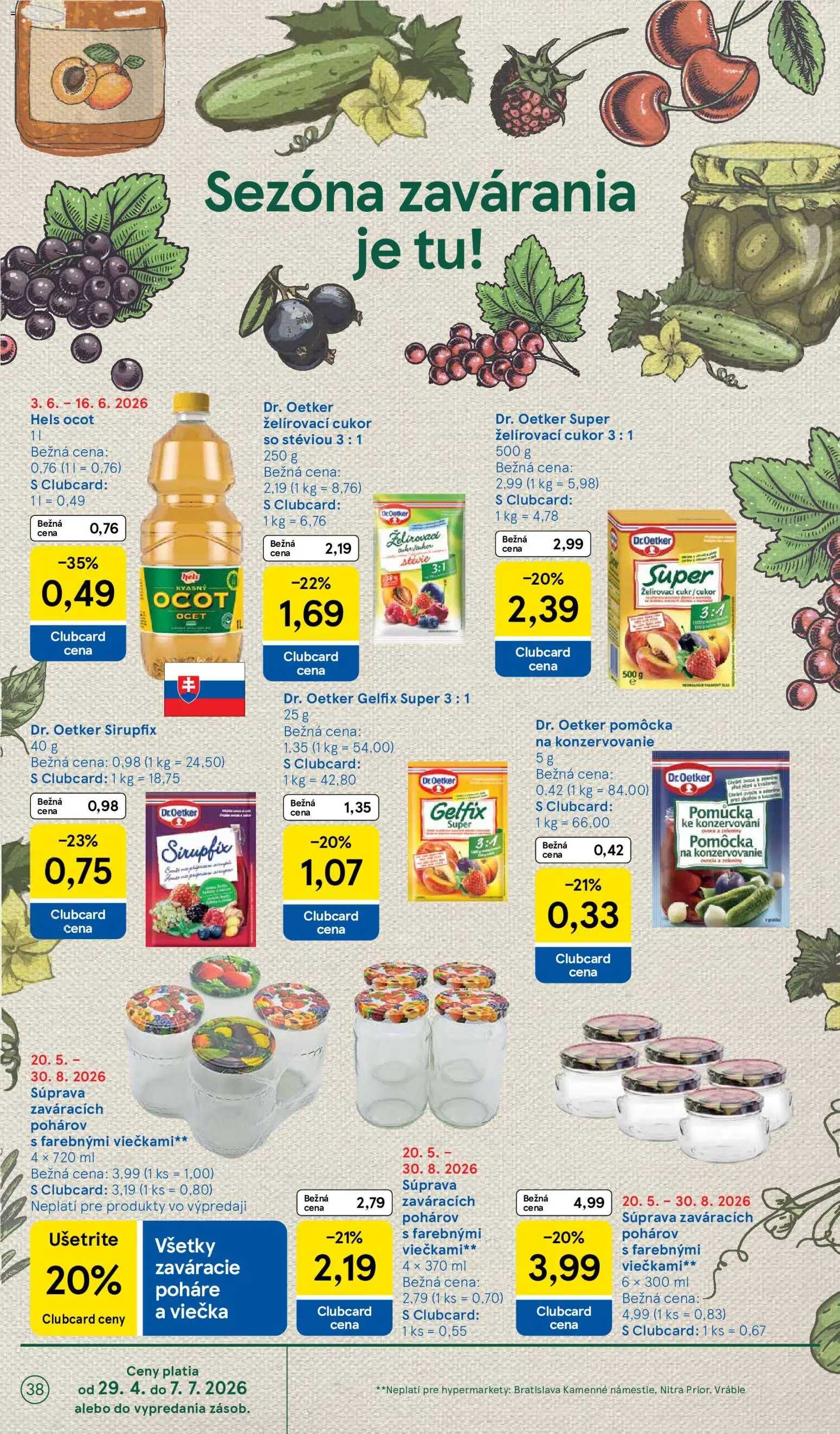 Nové Tesco akcie – leták je platný od 03.06.2026 | Strana: 38 | Produkty: Cukor, Ocot