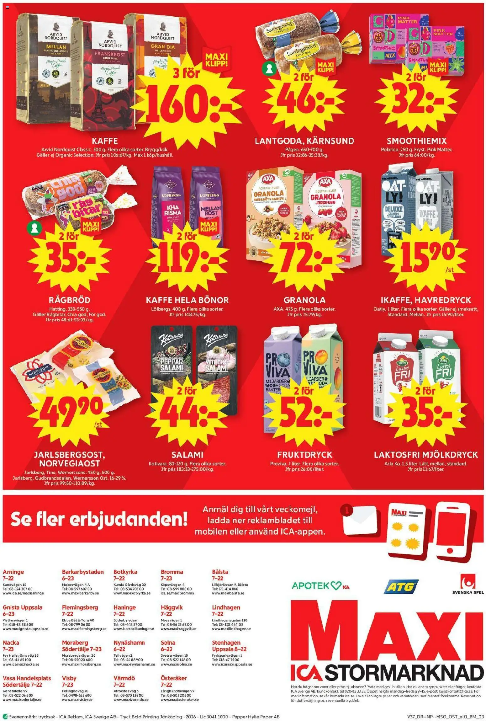 ICA Maxi reklamblad aktuell från 07/09/2026 | Sida: 14 | Produkter: Galler, Havredryck, Kaffe, Granola