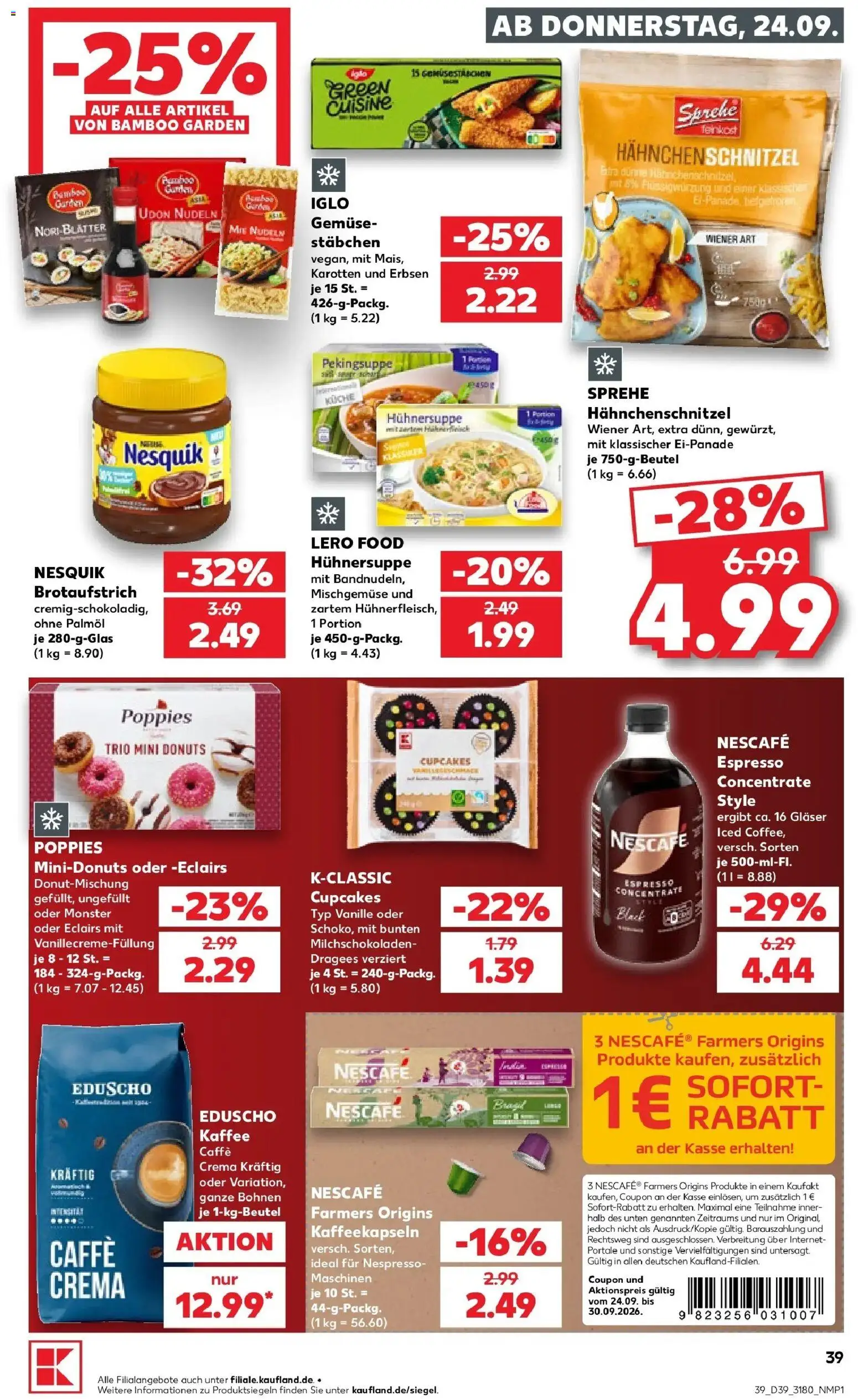 Prospekt Kaufland ab 21.09.2026 » Angebote Online zum Blättern | Seite: 42 | Produkte: Iglo, Vanille, Monster, Nudeln
