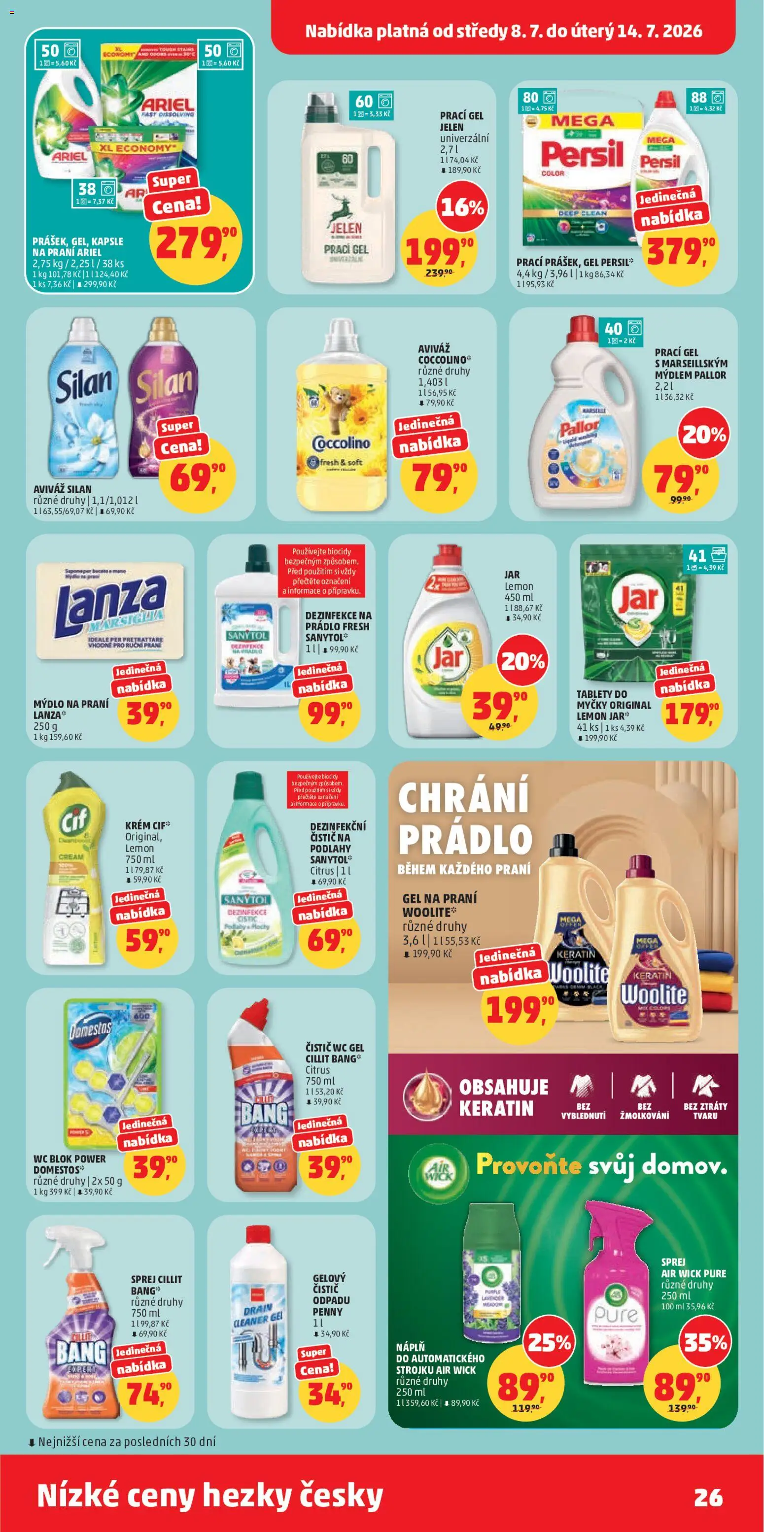 Penny Market leták od 08.07.2026 | Strana: 26 | Produkty: Ariel, Woolite, Wc, Lanza