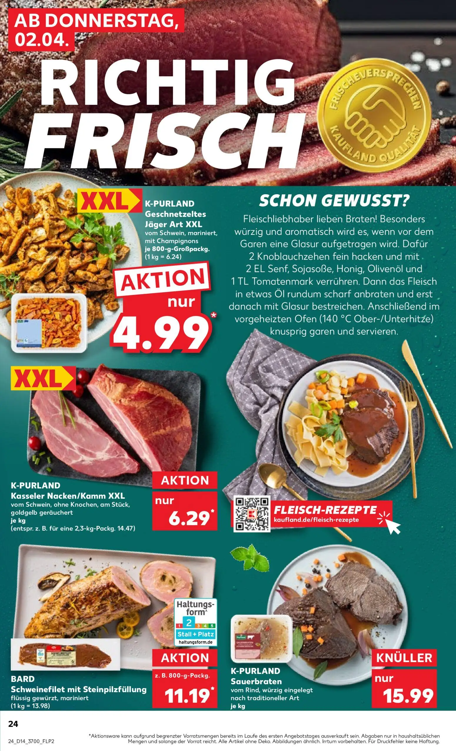 Kaufland Prospekt Rostock	 – gültig ab 02.04.2026 | Seite: 24 | Produkte: Ofen, Öl, Olivenol, Fleisch