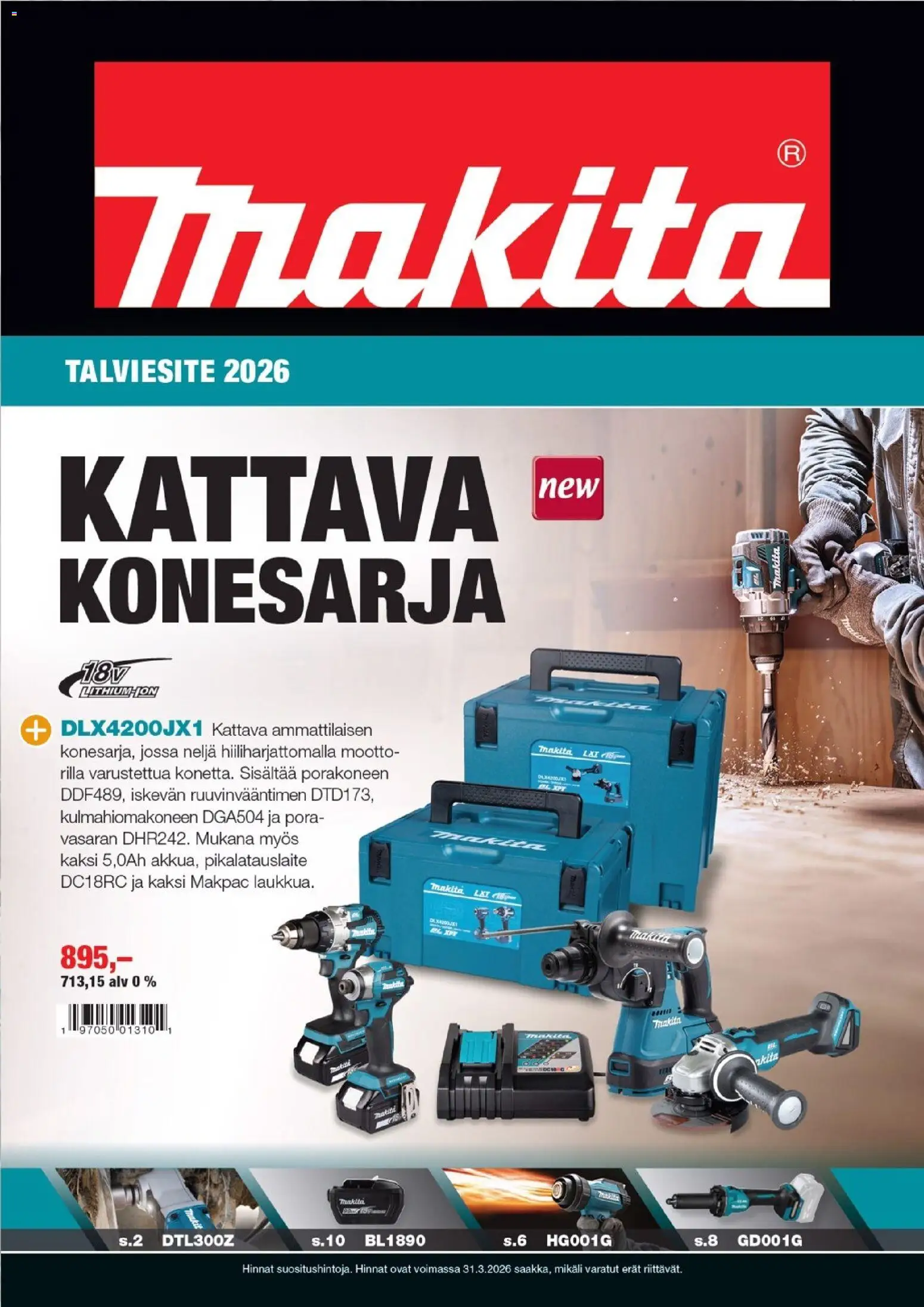 Makita tarjoukset – voimassa 01/01/2026 alkaen | Sivu: 1 | Tuotteet: Pora