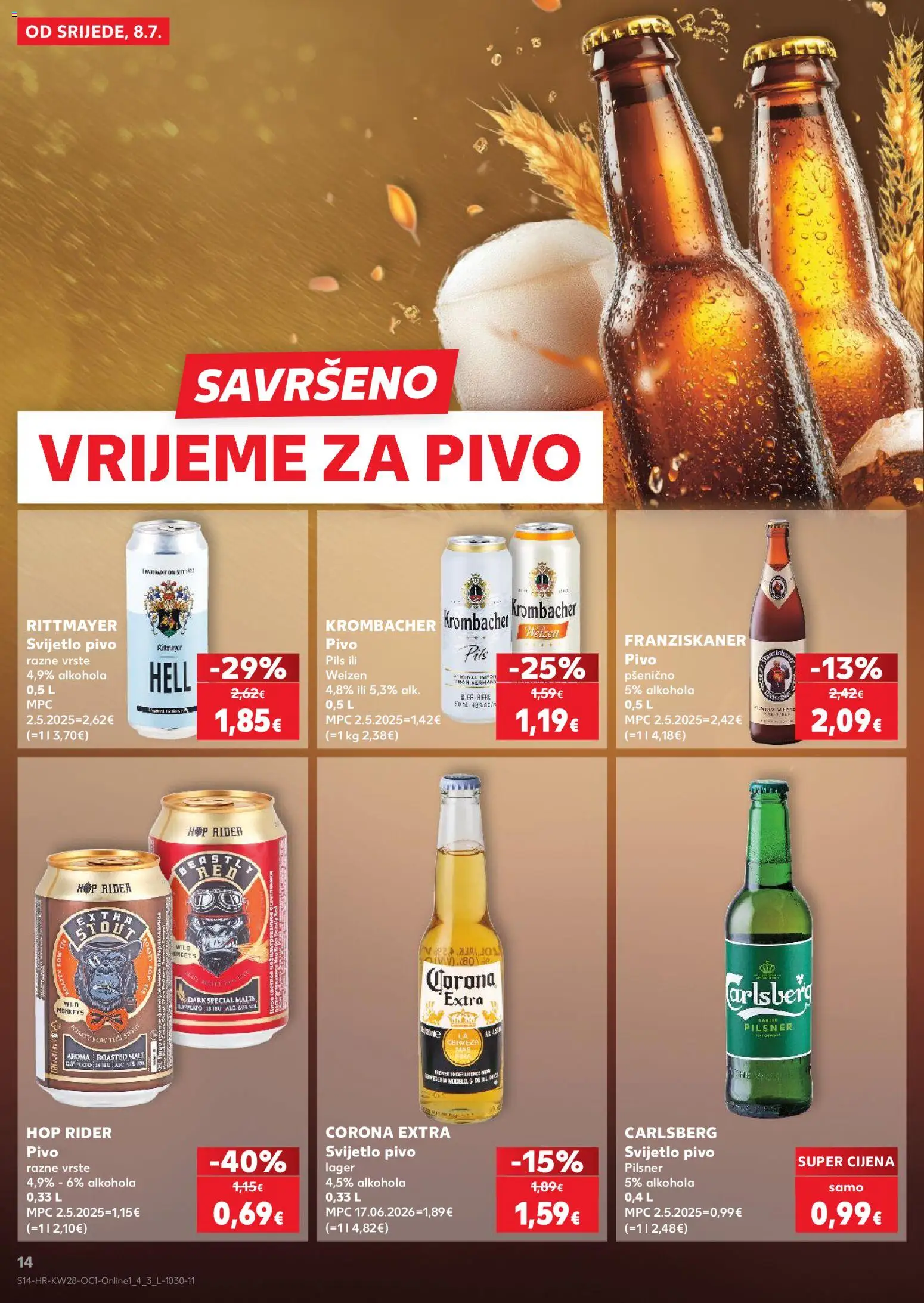 Kaufland katalog | vrijedi od 08.07.2026 | Stranica: 14 | Proizvodi: Hell, Pivo
