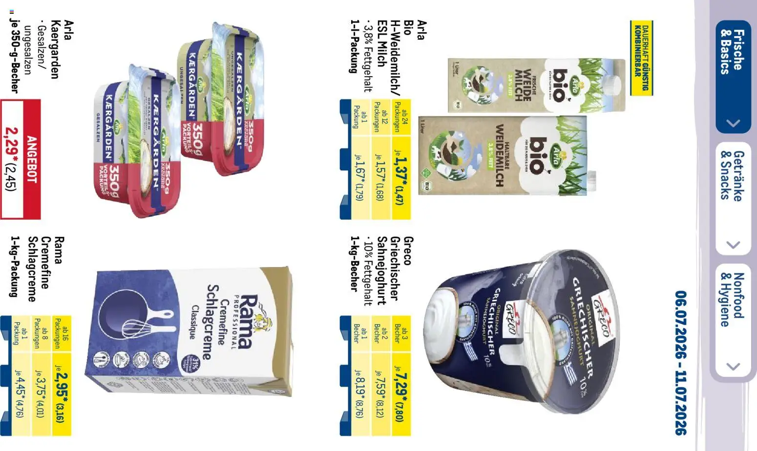 Metro Prospekt – gültig ab 06.07.2026 | Seite: 15 | Produkte: Rama, Milch