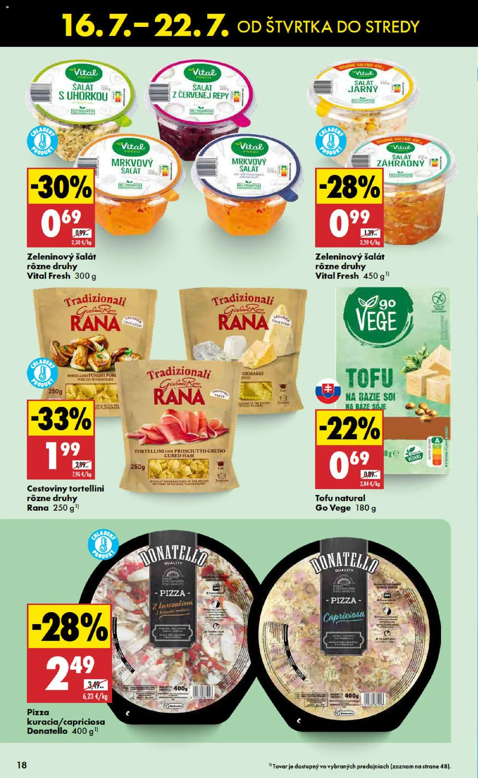 Nové Biedronka akcie – leták je platný od 16.07.2026 | Strana: 18 | Produkty: Pizza, Cestoviny, Prosciutto, Šalát