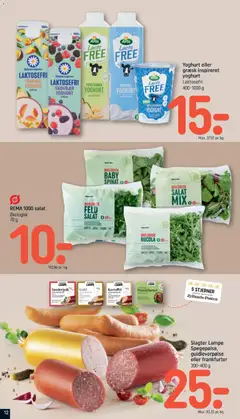 Rema 1000 - Tilbudsavis Uge 42 gyldig fra 11/10/2026 | Side: 12 | Produkter: Yoghurt, Spegepølse, Lampe, Spinat