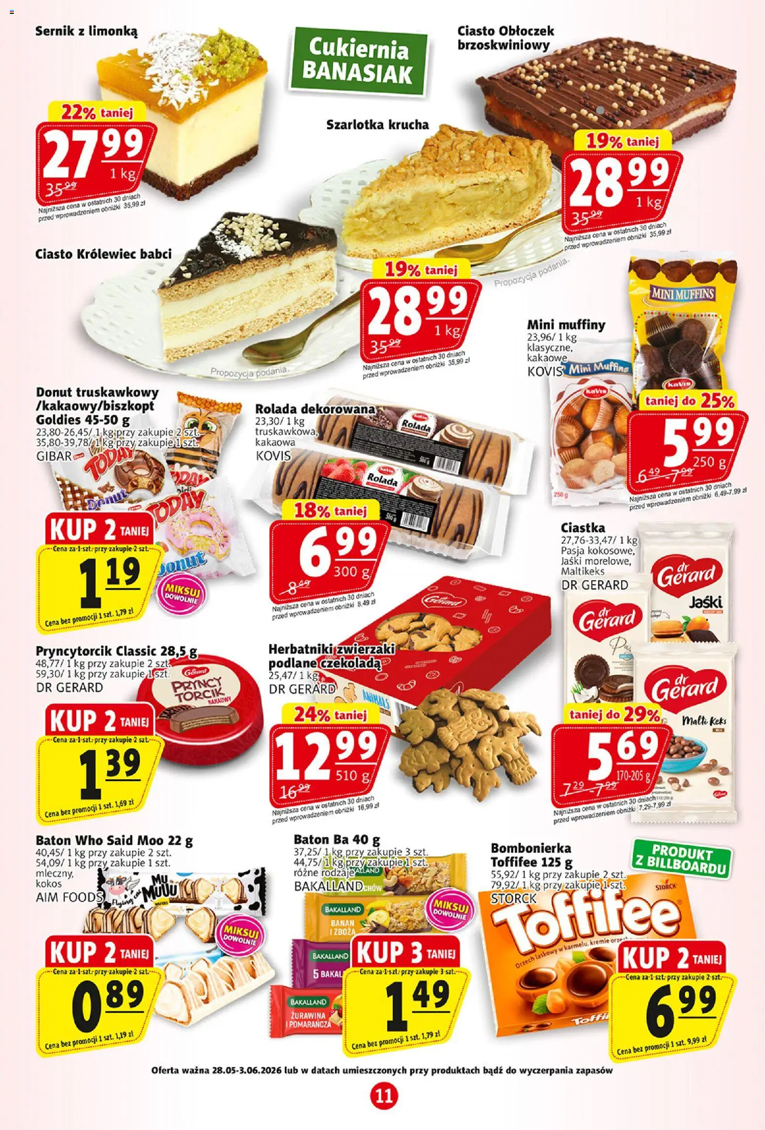 Prim Market gazetka od 28.05.2026 | Strona: 11 | Produkty: Ciasto, Żurawina, Herbatniki, Czekolada