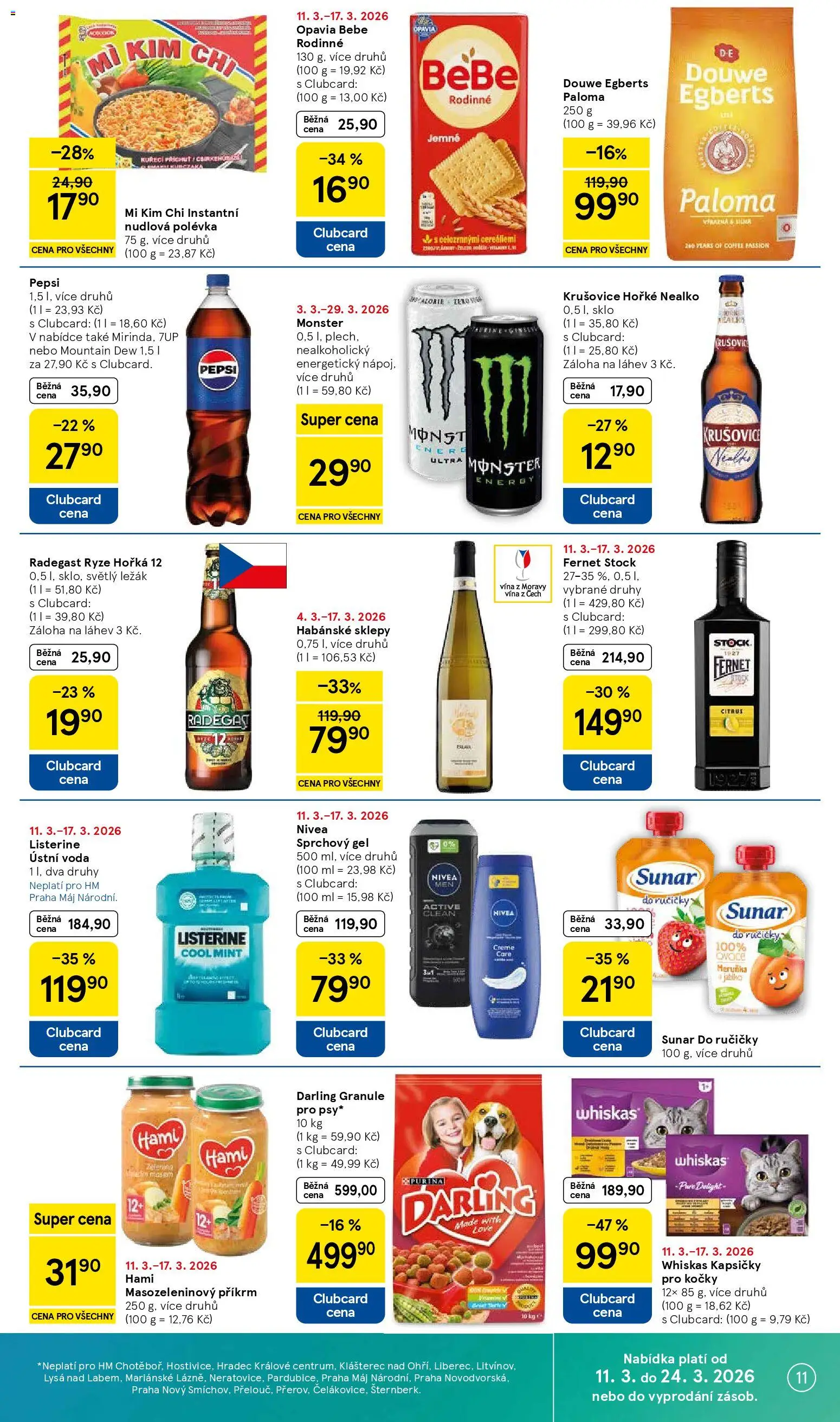 Tesco leták - Hypermarket od 11.03.2026 | Strana: 11 | Produkty: Douwe Egberts, Fernet, Radegast, Energy drink