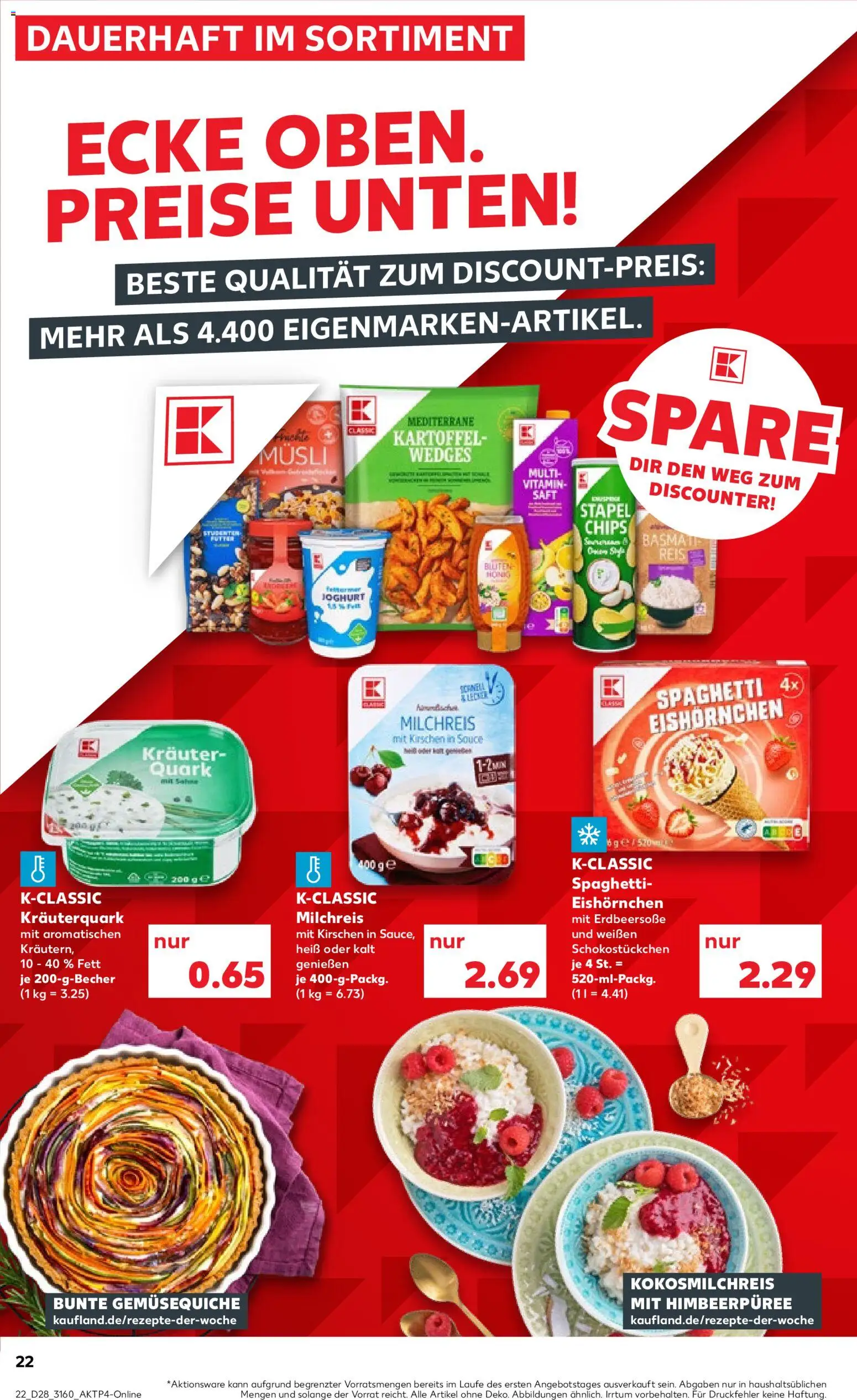 Kaufland Prospekt Potsdam – gültig ab 09.07.2026 | Seite: 22 | Produkte: Musli, Joghurt, Kirschen, Saft