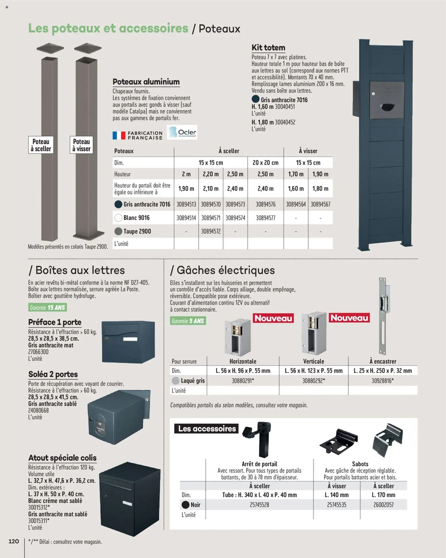 {H1} | Page: 120 | Produits: Boîte aux lettres, Mais, Laque, Portes