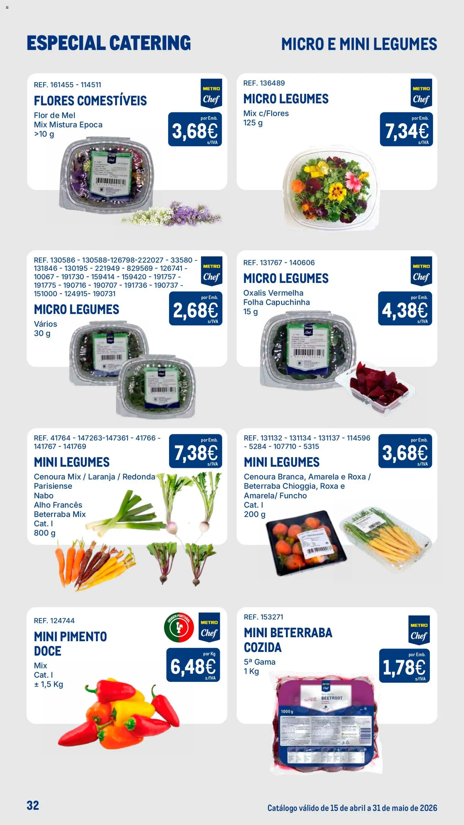 Makro Especial Catering │ válido de 15.04.2026 | Página: 32 | Produtos: Beterraba, Alho francês, Mel, Cenoura