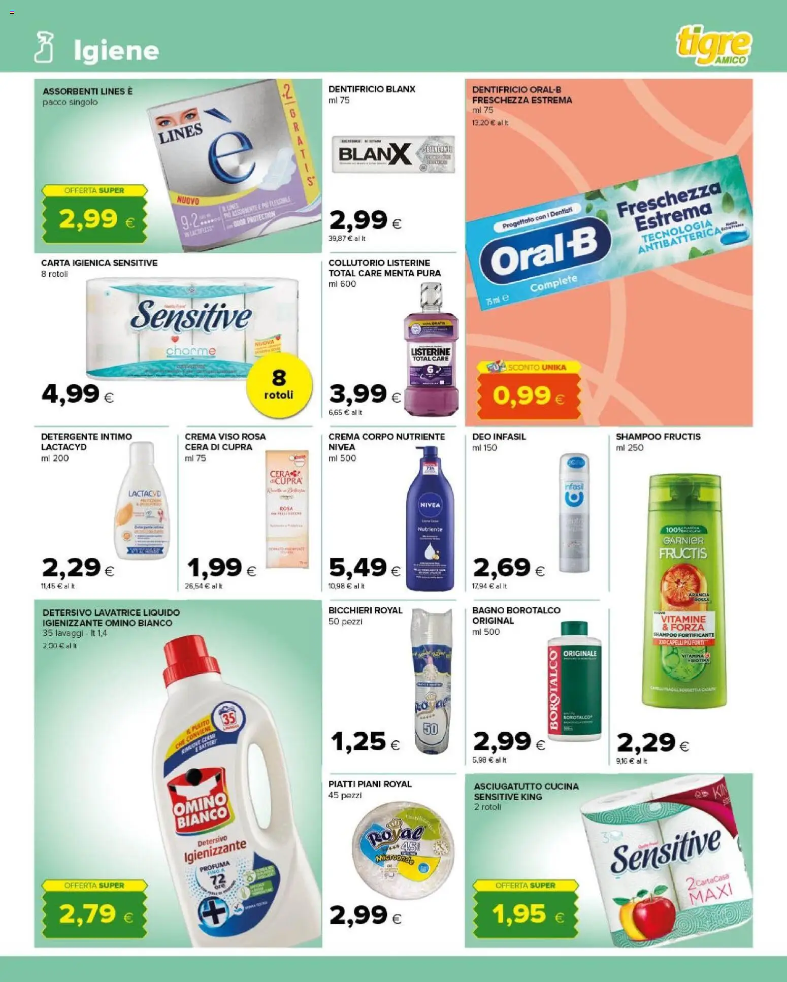 Volantino Tigre del 02/09/2026 | Pagina: 11 | Prodotti: Shampoo, Carta igienica, Listerine, Bagno