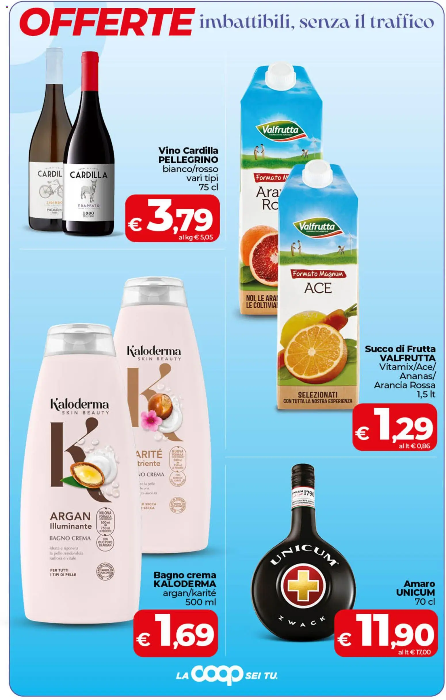 Volantino COOP del 07.04.2026 | Pagina: 4 | Prodotti: Illuminante, Vino, Succo di frutta, Amaro