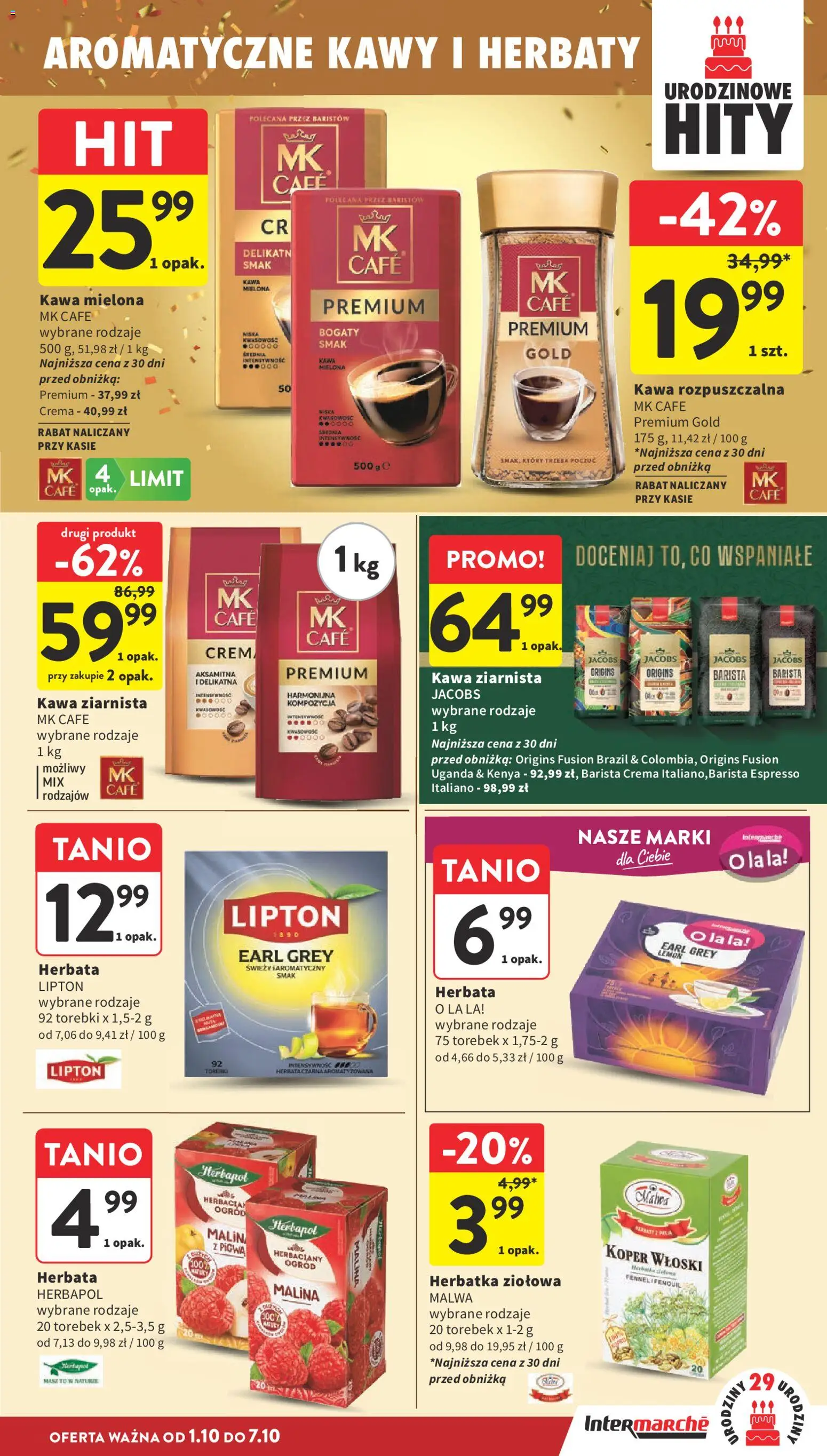 Intermarche gazetka od 01.10.2026 | Strona: 29 | Produkty: Pigwa, Herbata earl grey, Kawa, Torebki