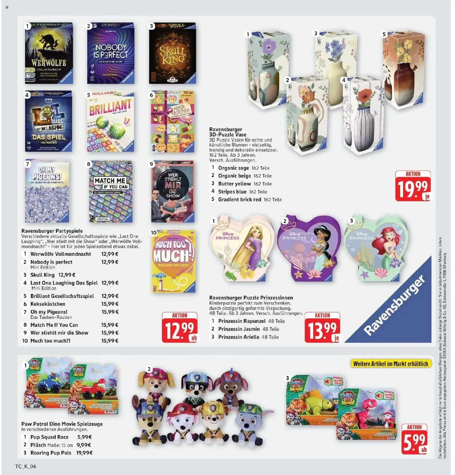 Marktkauf Prospekt Friedrichshafen (ab 26.10.2026) » Angebote online | Seite: 34 | Produkte: Spiel, Butter, Blumen, Vase