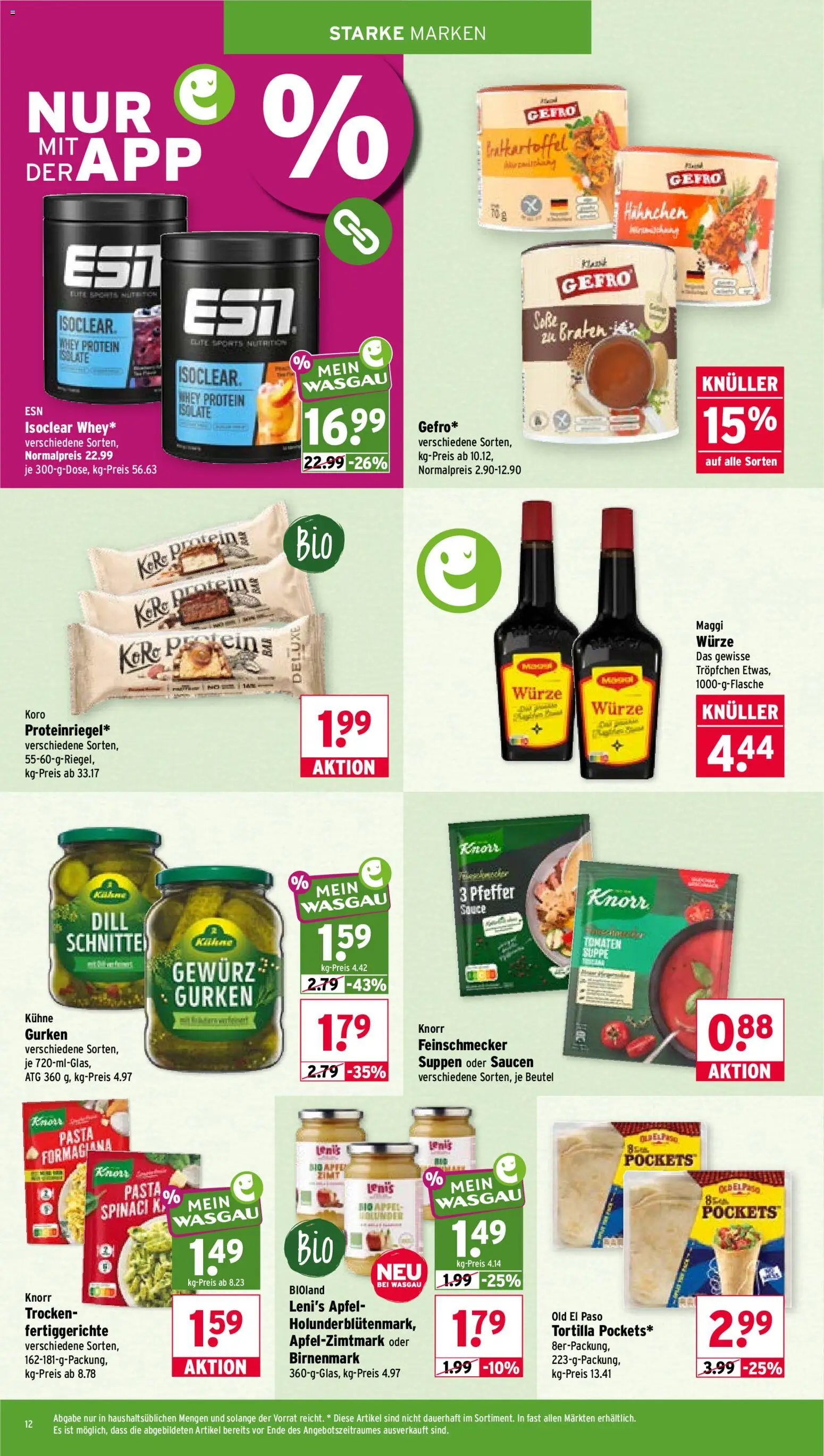 Wasgau Prospekt – gültig ab 10.08.2026 | Seite: 12 | Produkte: Maggi, Äpfel, Pfeffer, Pasta
