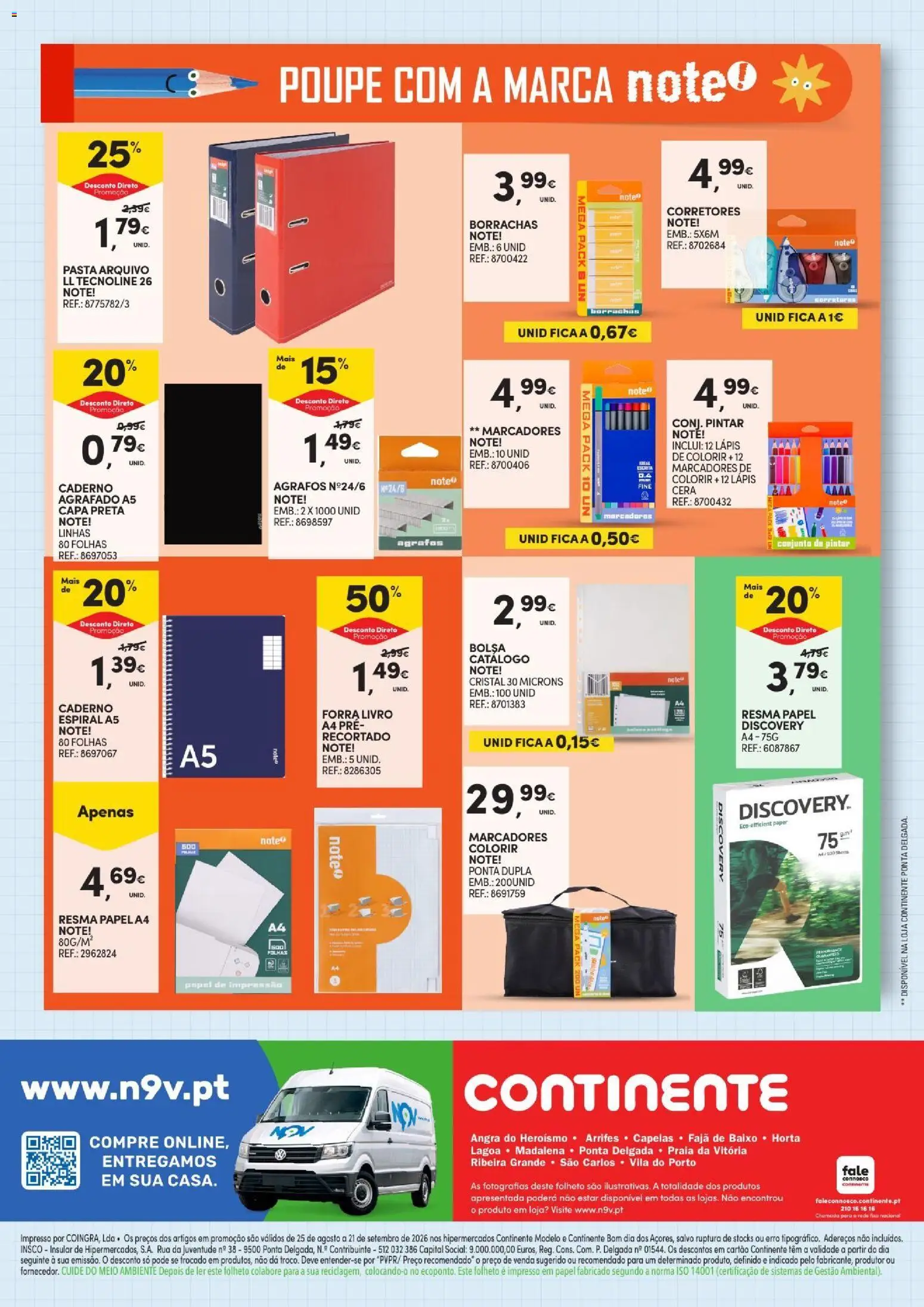 Continente - Açores Regresso às Aulas │ válido de 25/08/2026 | Página: 56 | Produtos: Caderno, Bolsa, Cera