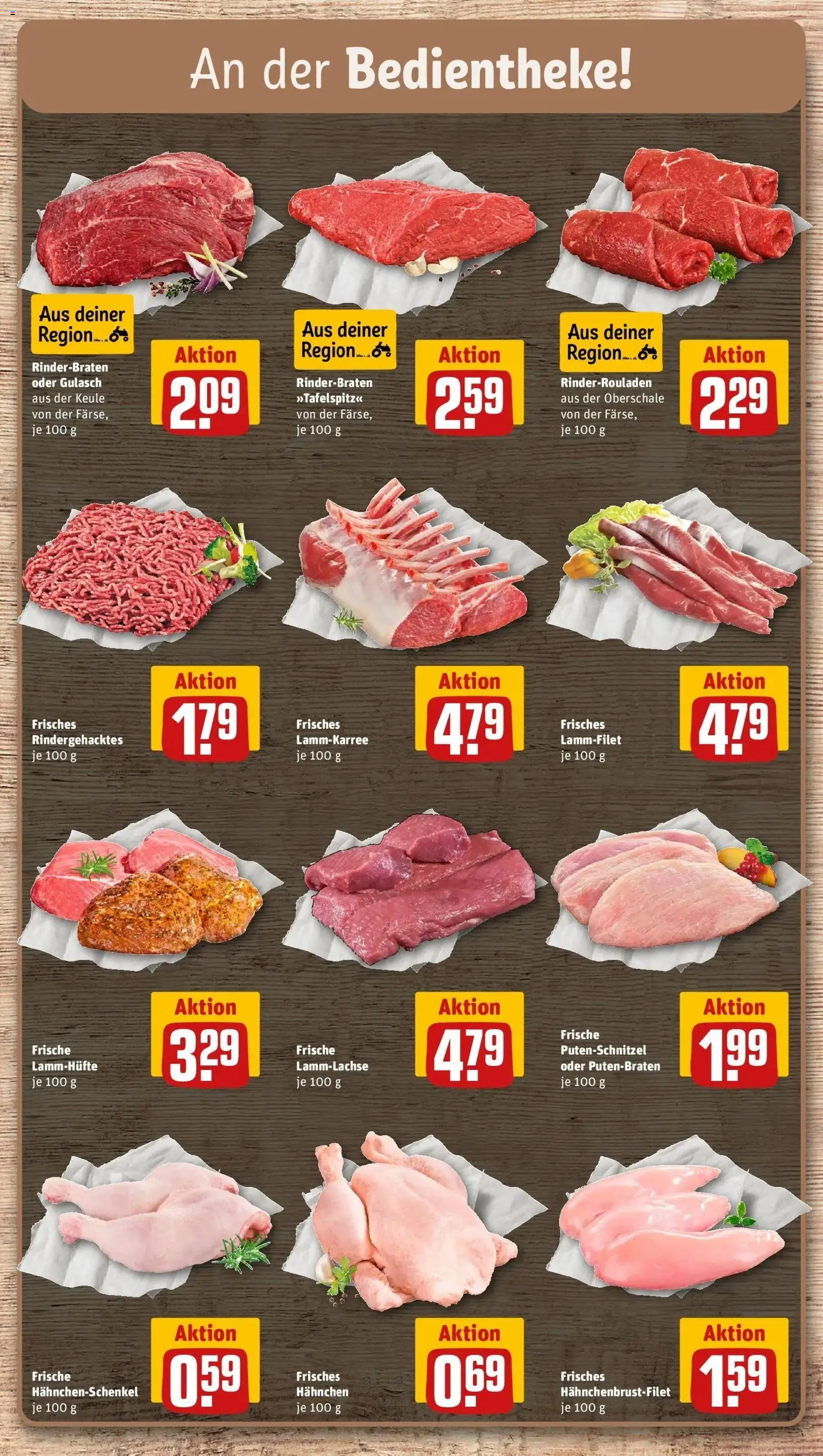 REWE Prospekt ab 12.10.2026 zum Blättern » Angebote | Seite: 6 | Produkte: Rinderrouladen, Rinderbraten, Hahnchenschenkel, Gulasch