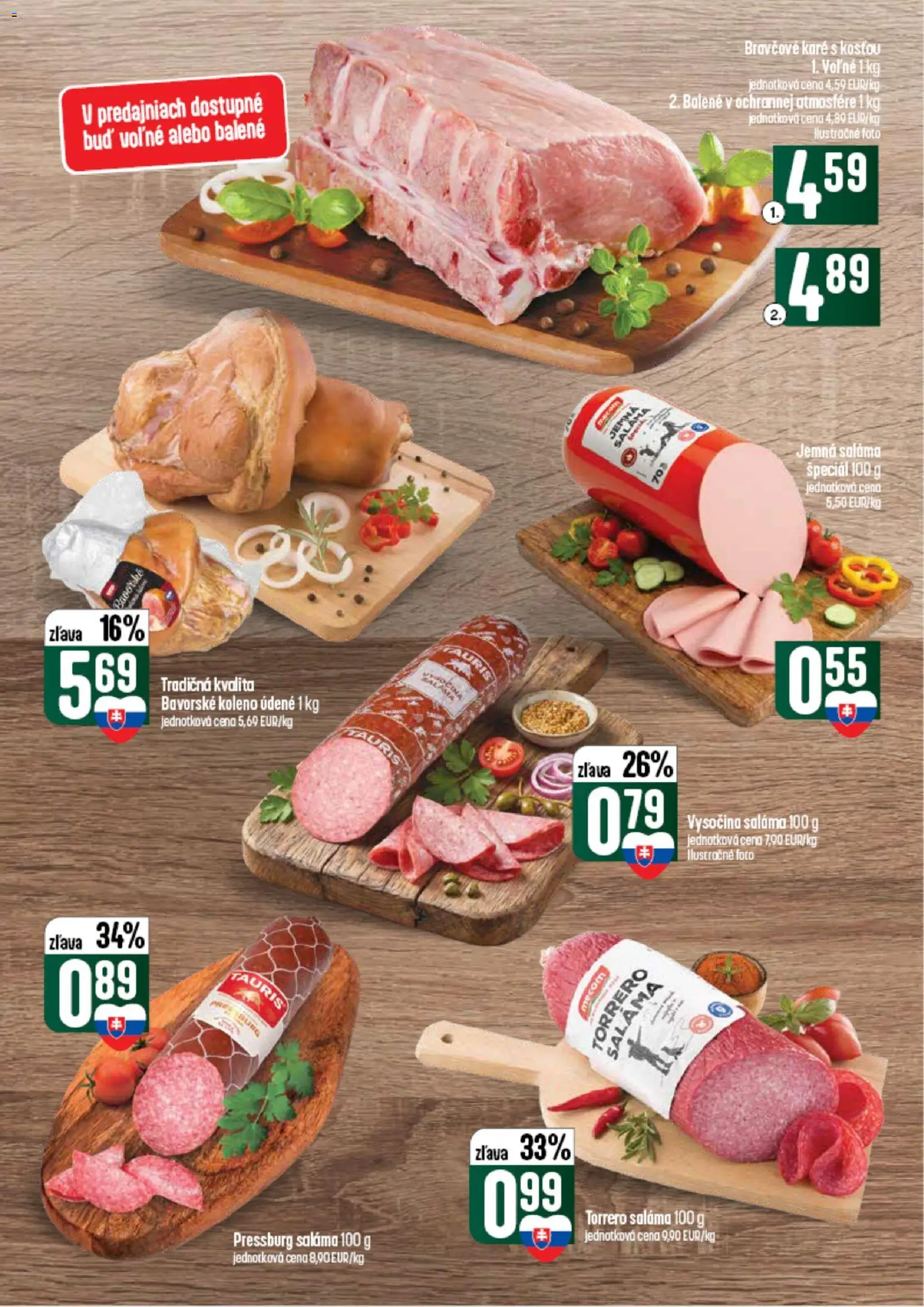 Nové COOP Jednota akcie – leták je platný od 10.09.2026 | Strana: 14 | Produkty: Saláma, Koleno, Bravčové karé