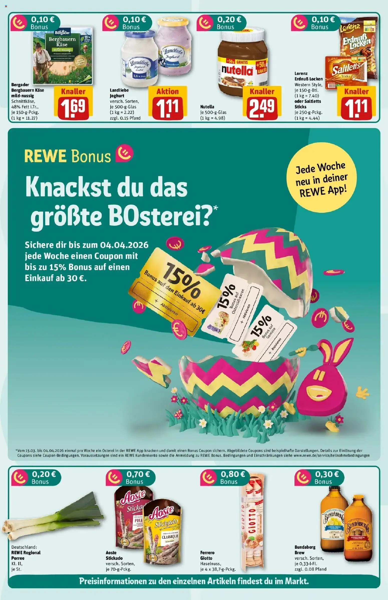 Rewe Prospekt Zülpich	 – gültig ab 23.03.2026 | Seite: 2 | Produkte: Käse, Joghurt, Nutella, Gemüse