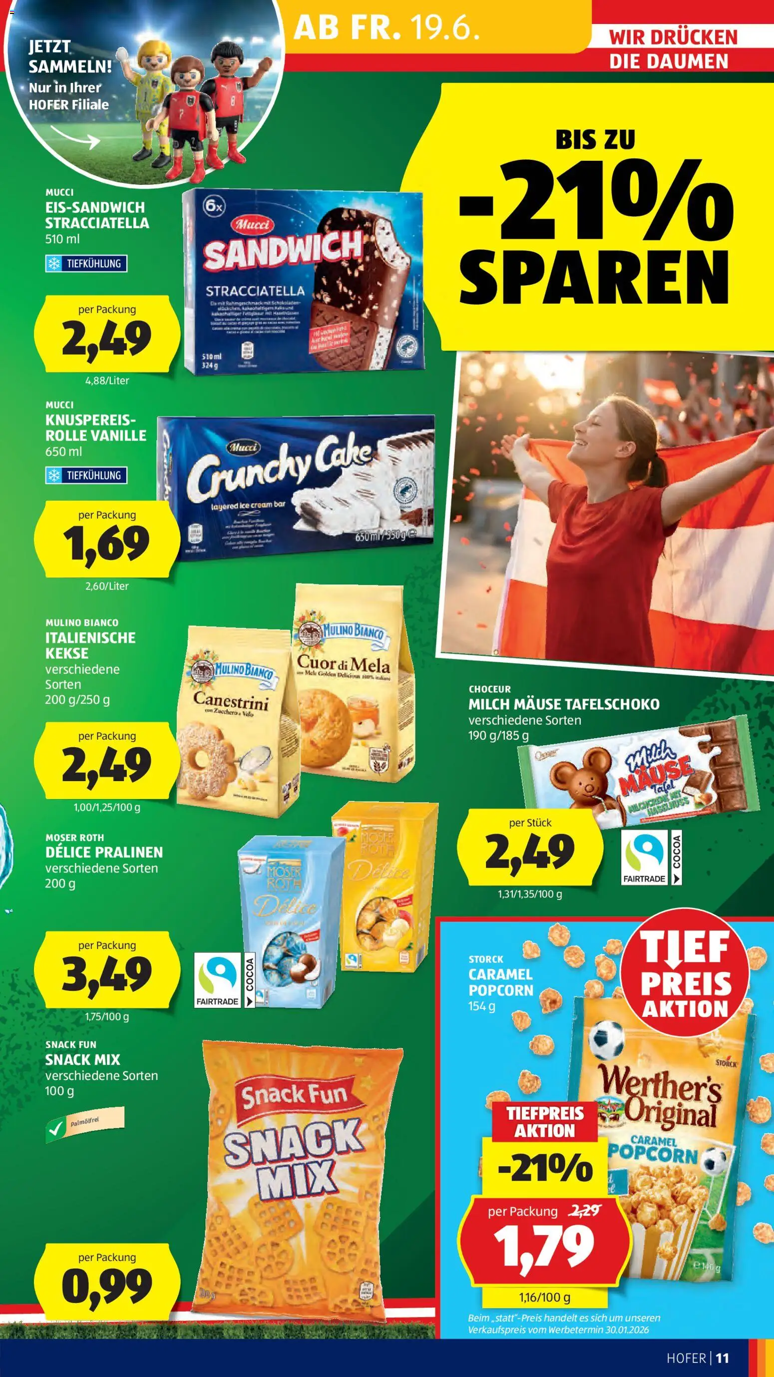 Hofer Flugblatt gültig ab 19.06.2026 | Seite: 15 | Produkte: Kekse, Milch