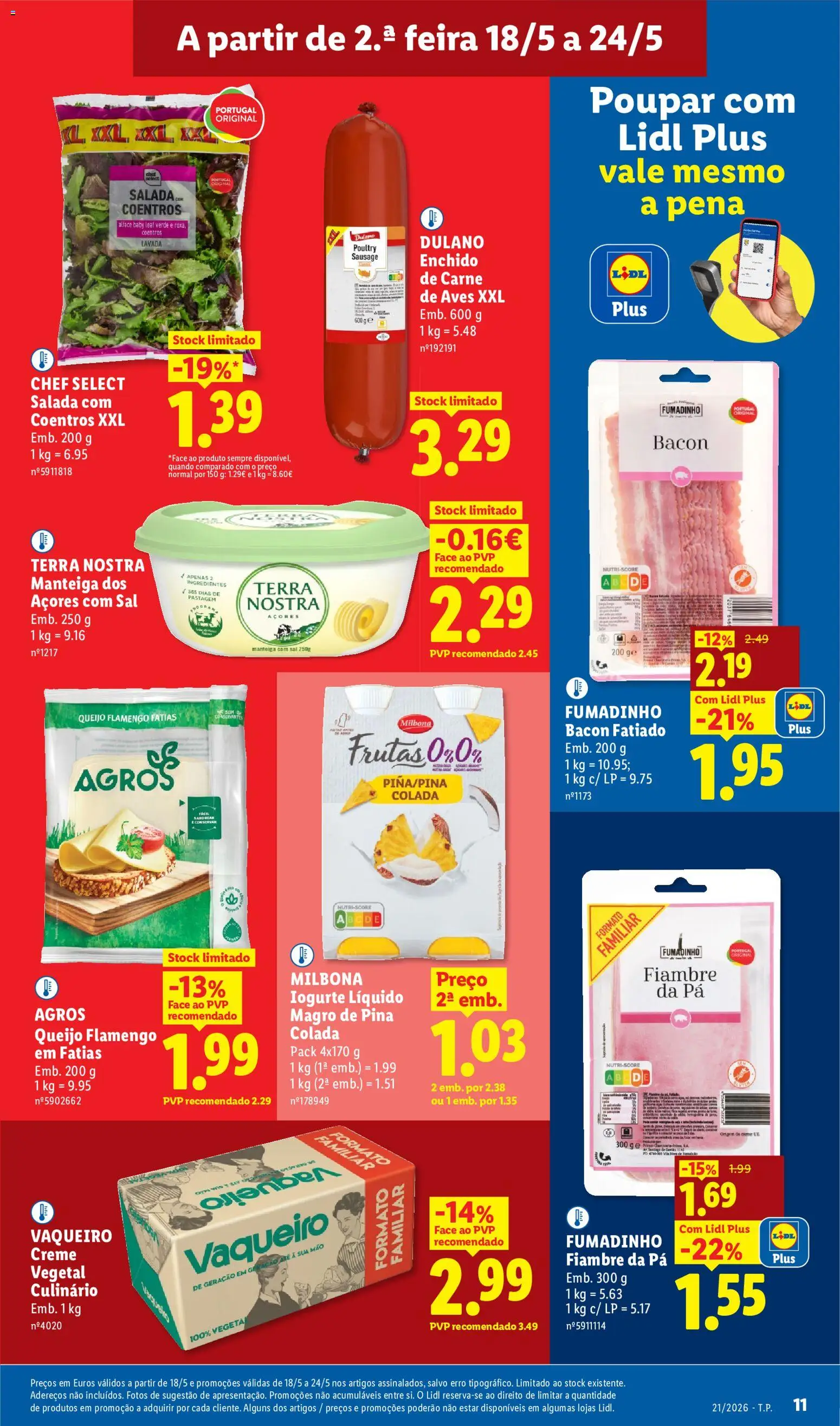 Lidl folheto │ válido de 18.05.2026 | Página: 11 | Produtos: Iogurte, Pá, Creme, Salada