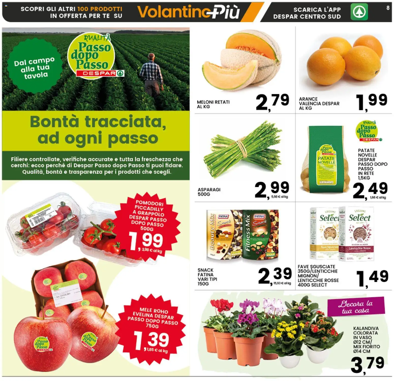 Volantino Interspar del 07.05.2026 | Pagina: 8 | Prodotti: Arance, Tè, Patate, Farina