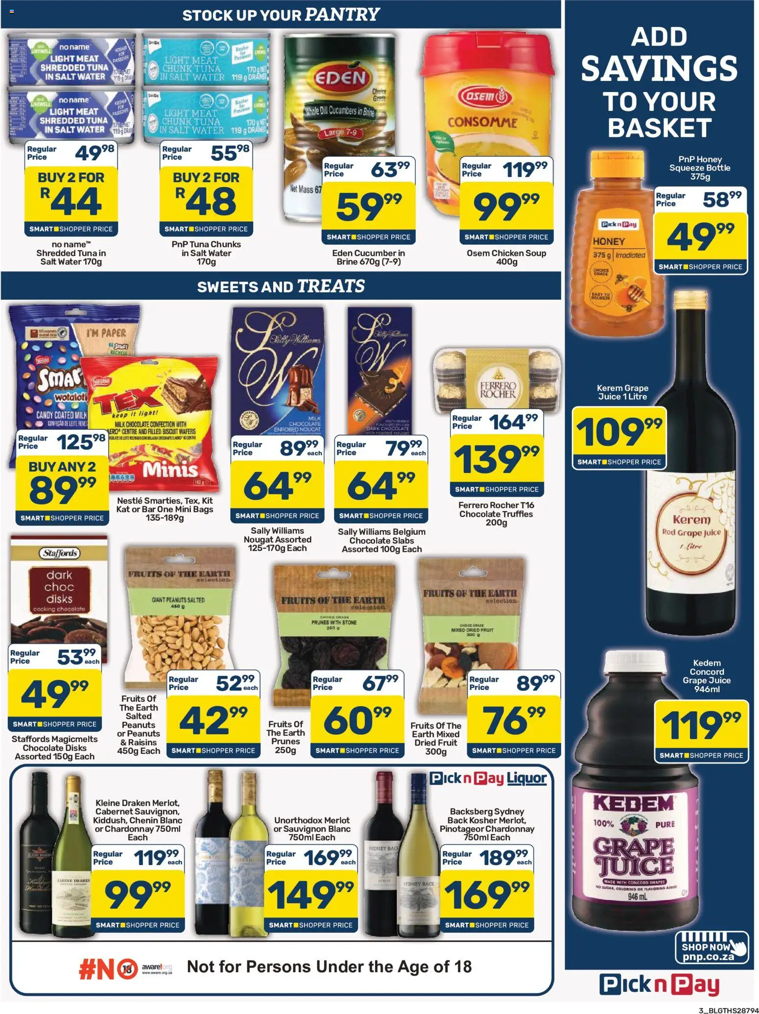 New Pick n Pay catalogue – valid from 07/09/2026 | Page: 3 | Products: Milk, Chocolate, Juice, Stock