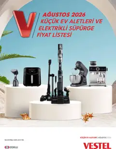 01 Ağustos 2026 tarihinden itibaren geçerli olan Vestel kataloğu önizlemesi