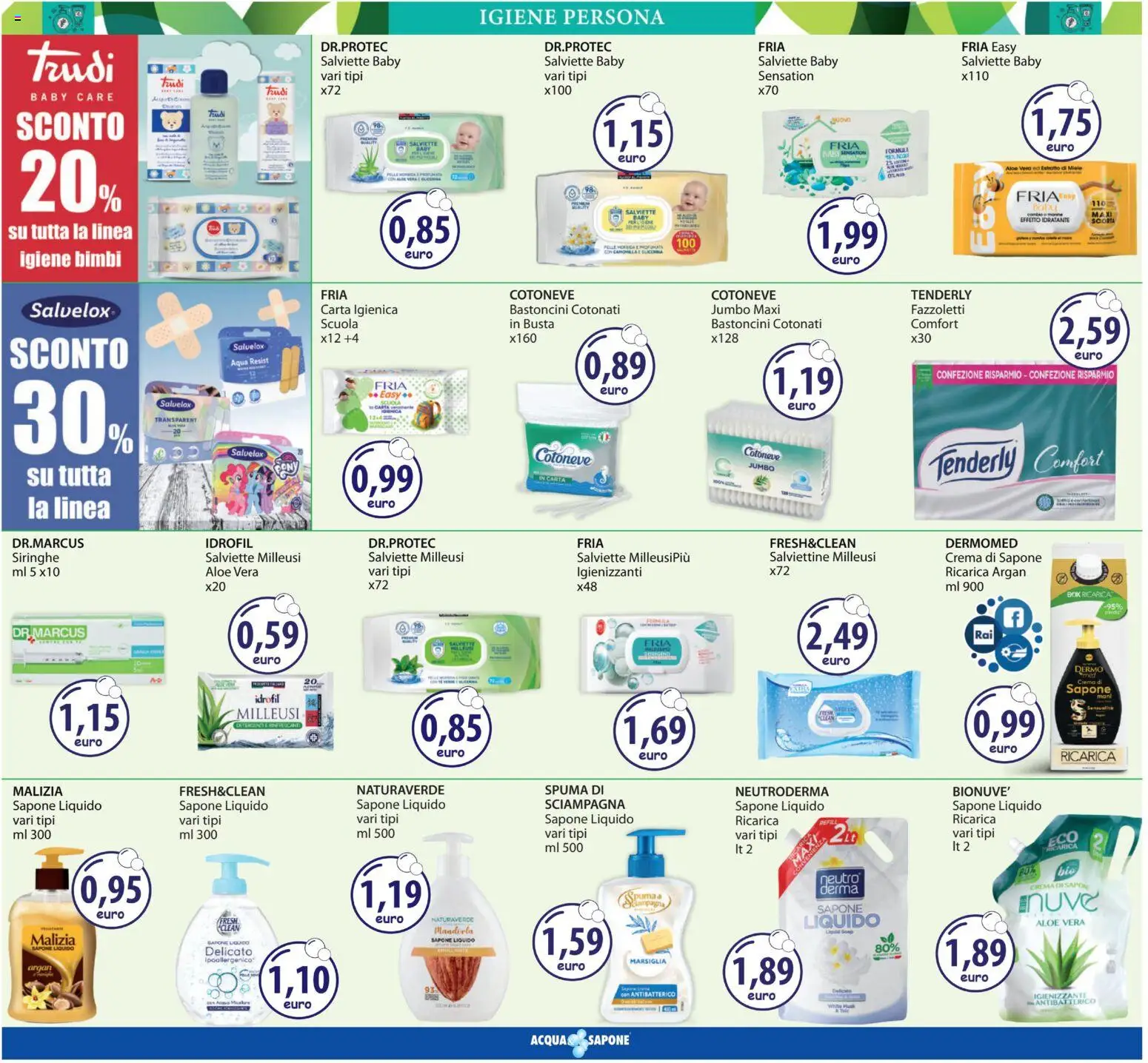 Volantino Acqua e Sapone del 12.03.2026 | Pagina: 10 | Prodotti: Carta igienica, Sapone, Fazzoletti, Aloe vera