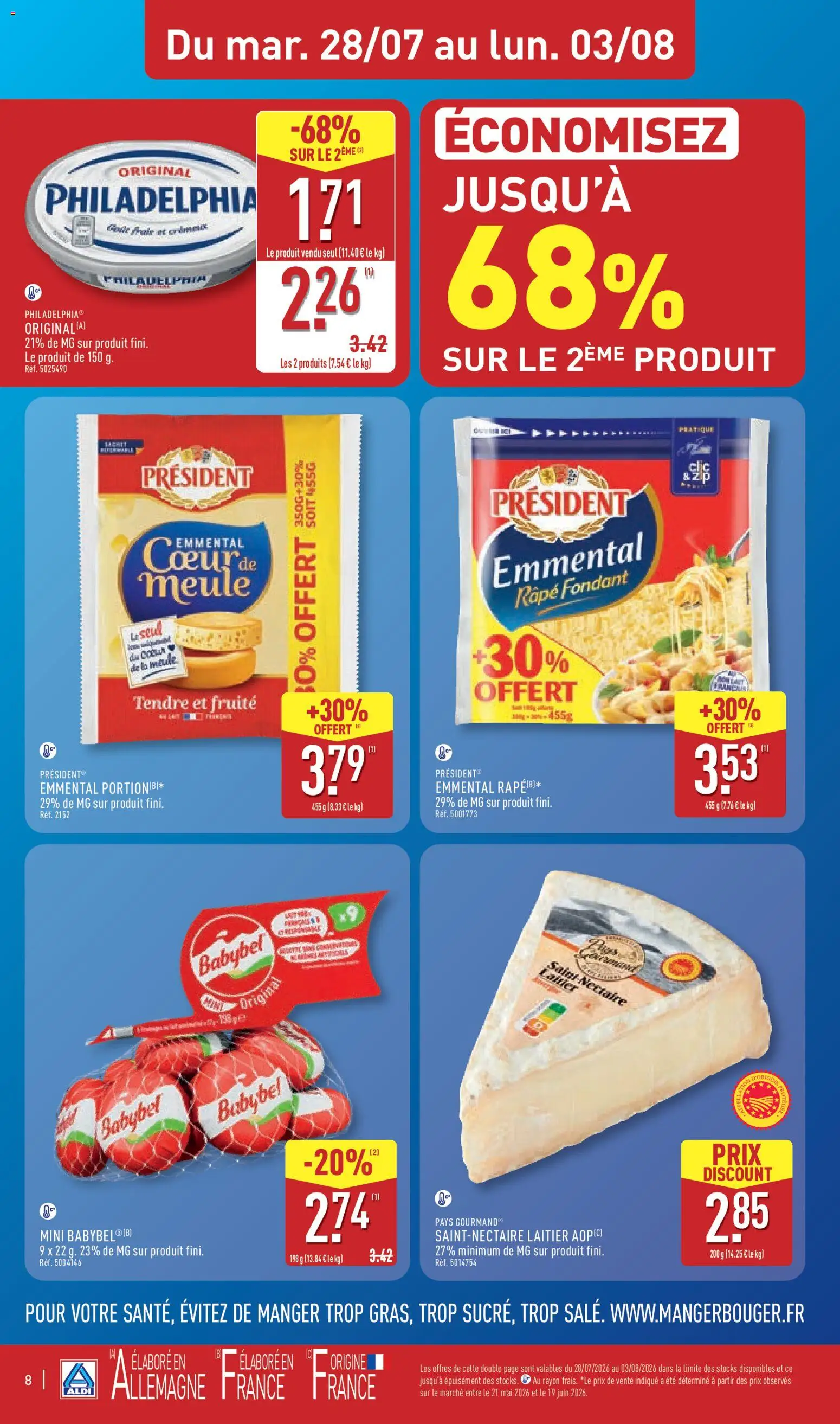 {H1} | Page: 12 | Produits: Mini Babybel, Emmental, Saint-Nectaire laitier, Philadelphia