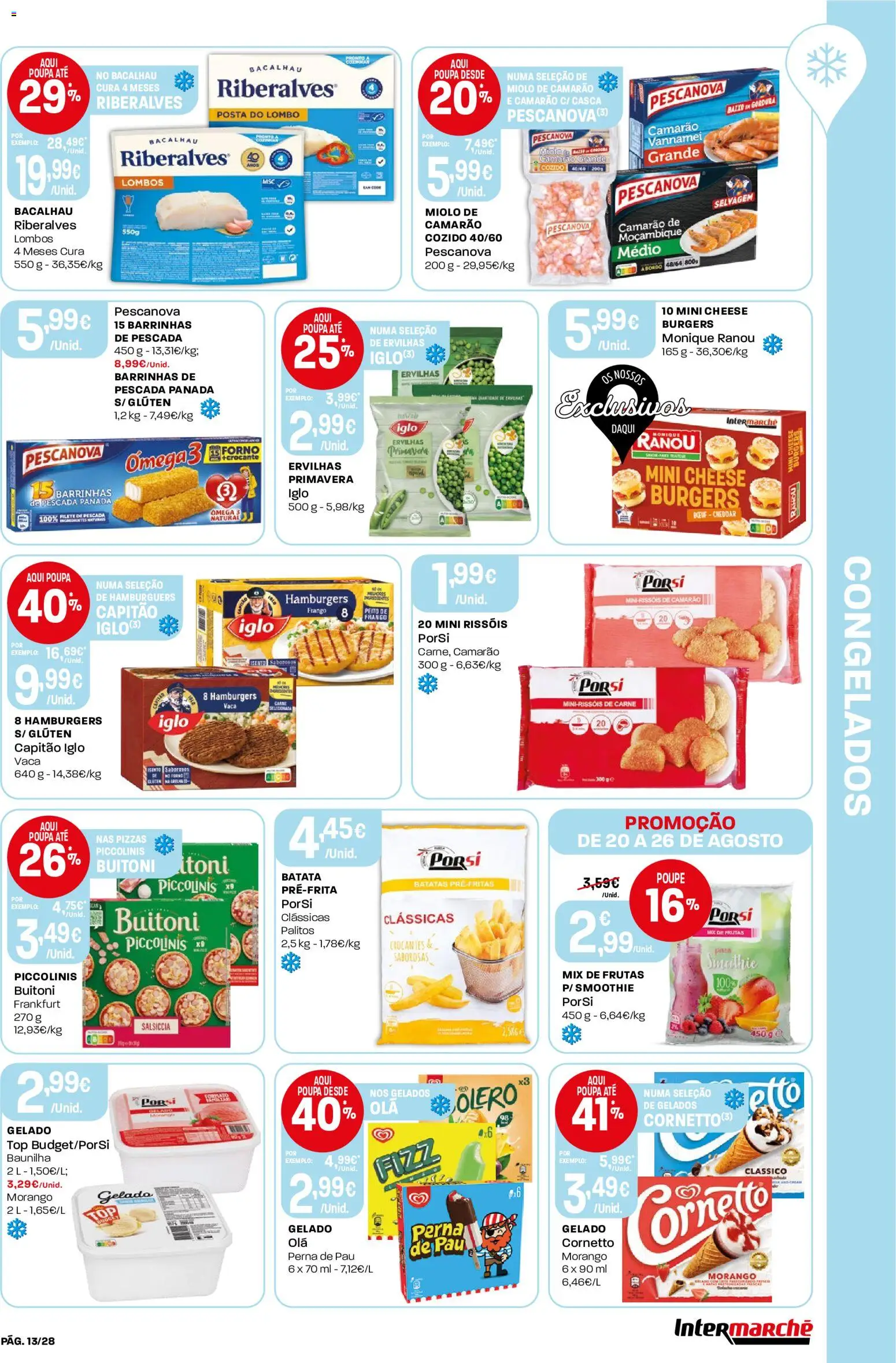 Intermarché Folheto Contact │ válido de 20/08/2026 | Página: 13 | Produtos: Baunilha, Forno, Pescada, Ómega