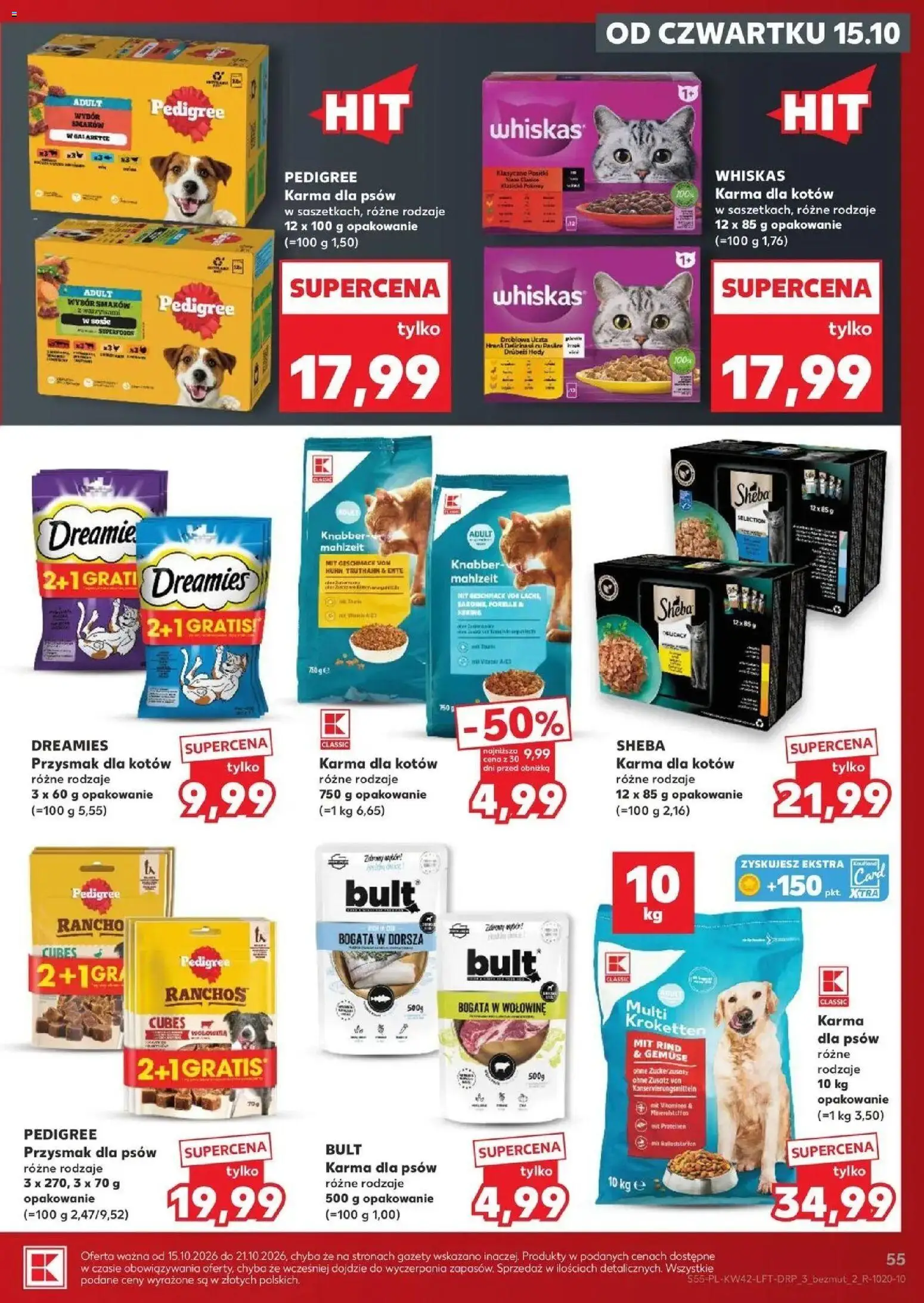 Kaufland aktualna gazetka od 15.10.2026 - od jutra PDF | Strona: 55 | Produkty: Whiskas, Gazety, Karma dla kotów, Karma