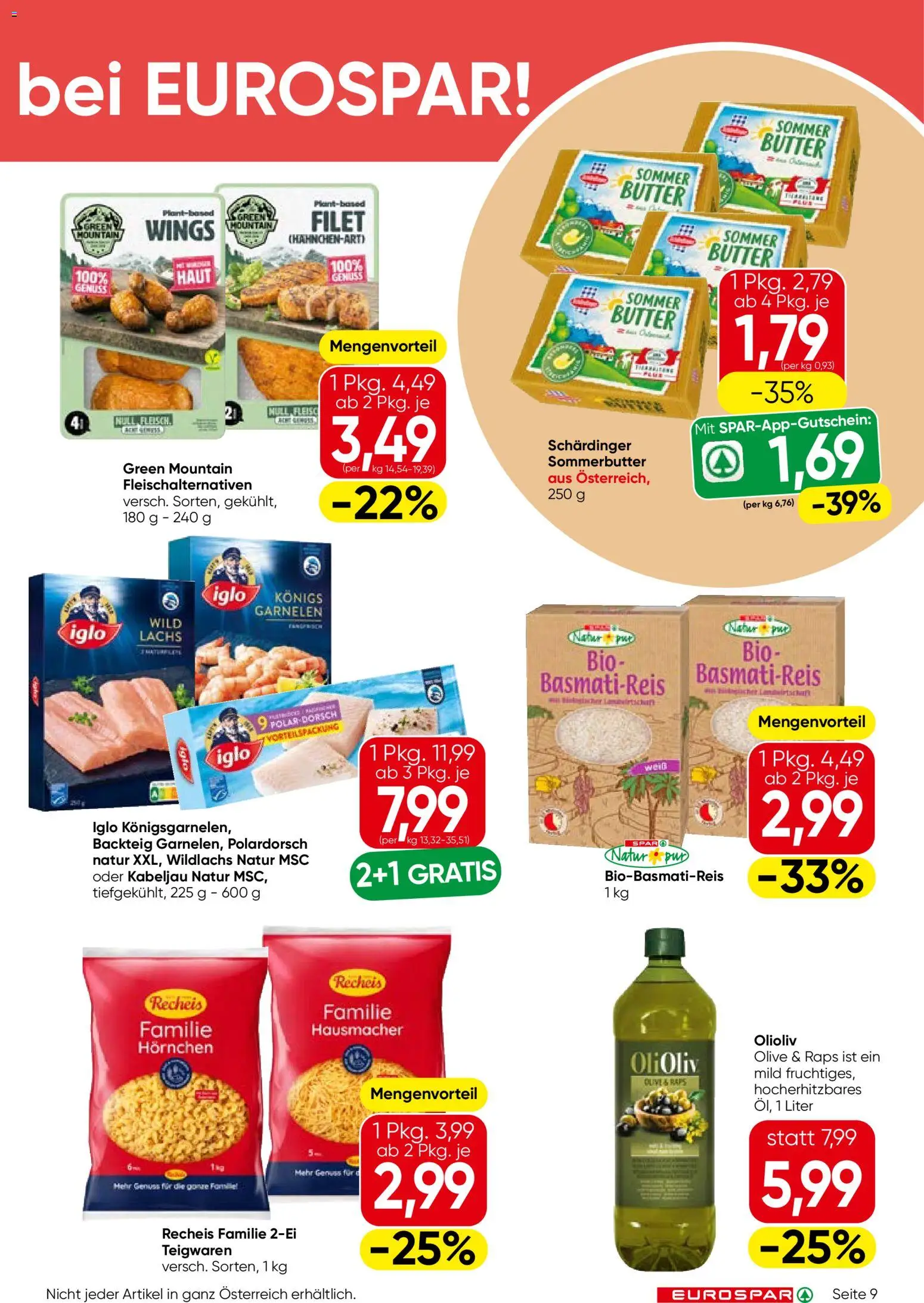 Eurospar Flugblatt gültig ab 21.05.2026 | Seite: 9 | Produkte: Butter