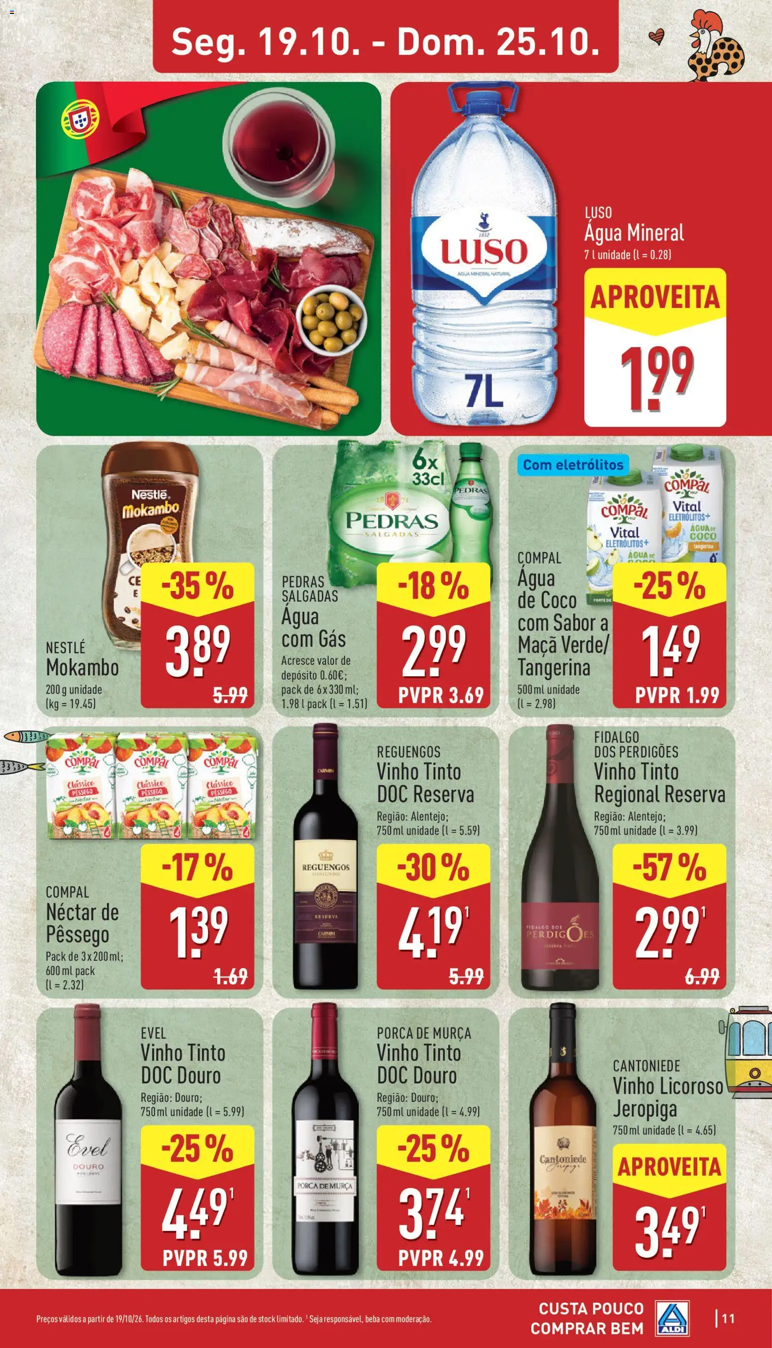 Aldi folheto │ válido de 24/10/2026 | Página: 11 | Produtos: Nestlé, Maça, Água com gás, Coco