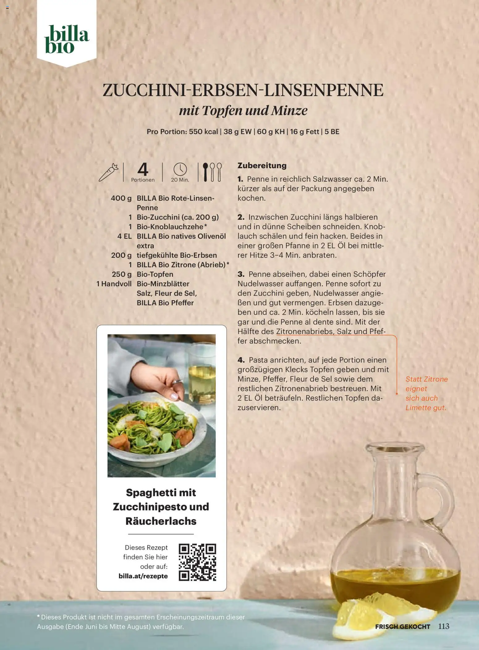 Billa AT akciós ujság - amely érvényes a következő dátumtól: 01.07.2026 | Oldal: 111 | Termékek: Penne