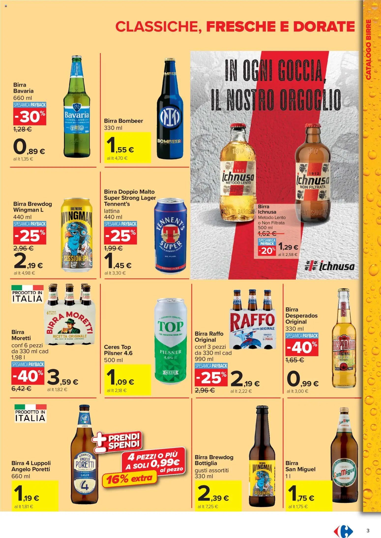 Volantino Carrefour del 03.06.2026 | Pagina: 3 | Prodotti: Tennent's, Birra, Top, Bottiglia